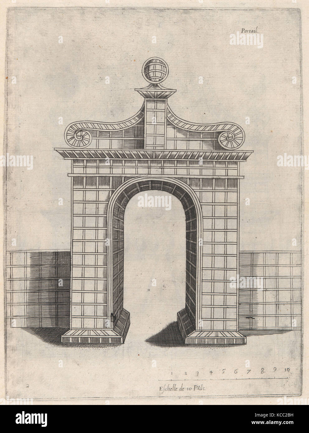 Représentations Vraye des portails, les palissades et pavillons..., 1635 Banque D'Images