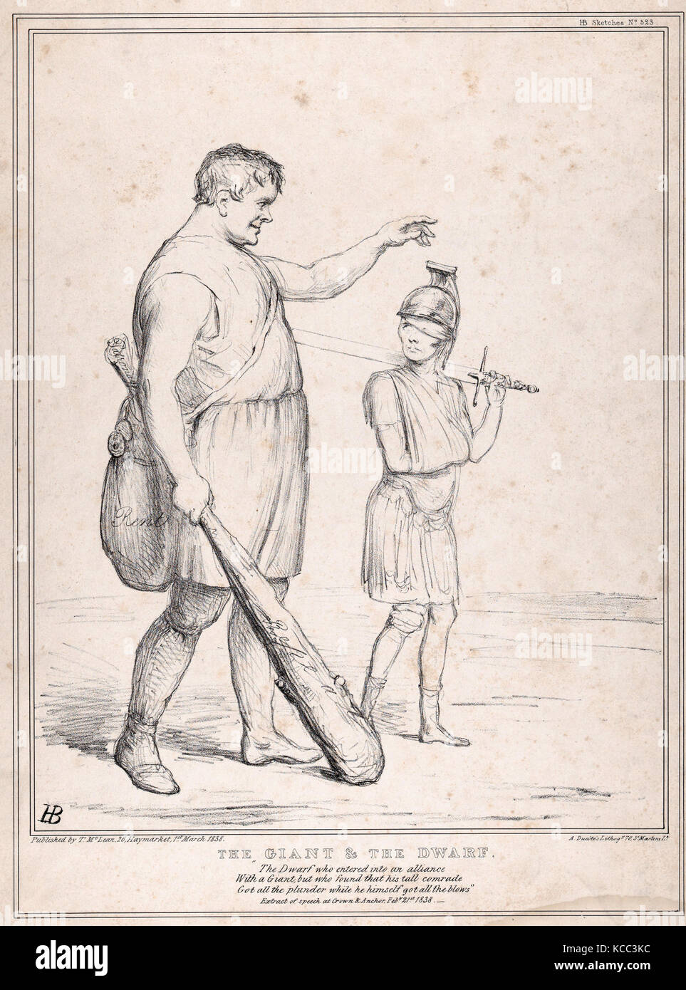 Dessins et estampes, Print, Le Géant et le nain, HB Croquis, no 523