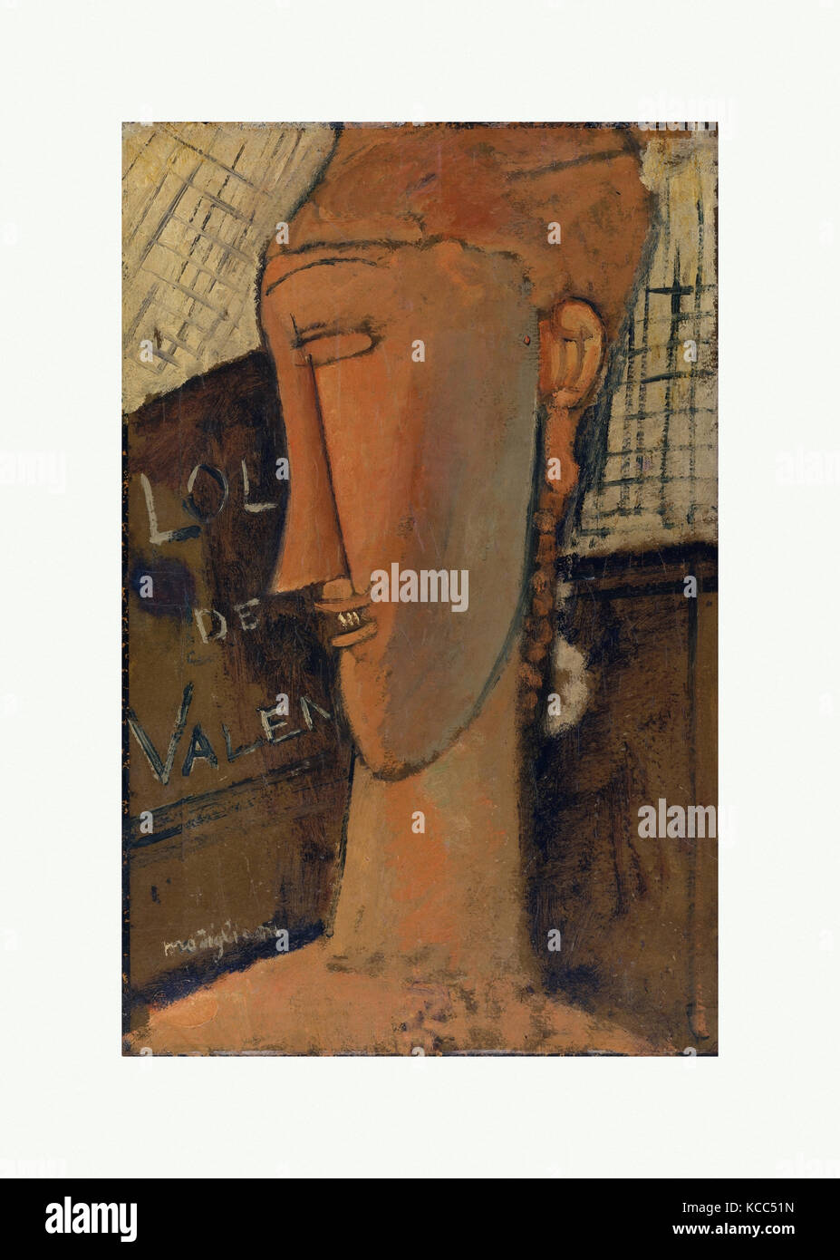 Lola de Valence, 1915, huile sur papier, monté sur bois, H. 20 × 13 1/2 W. 1/4 in. (52,1 × 33,7 cm), peintures, Amedeo Modigliani Banque D'Images