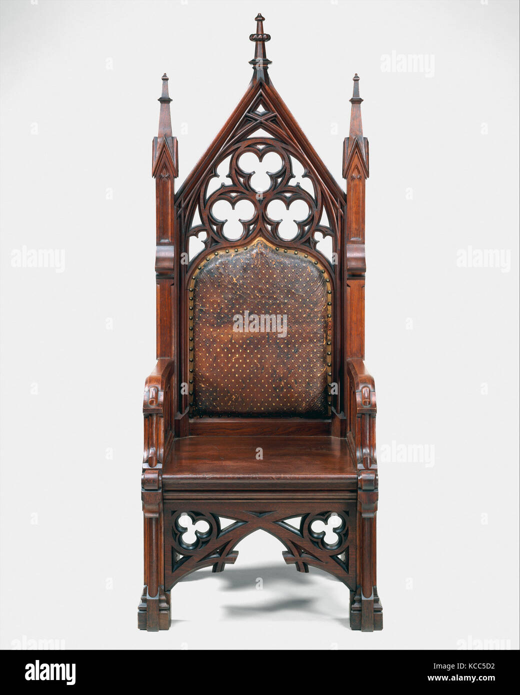 Fauteuil, ca. 1855, probablement faite à New York, New York, United States, américain, noyer, 64 1/2 x 25 3/8 x 22 1/4 in. (163,8 x Banque D'Images