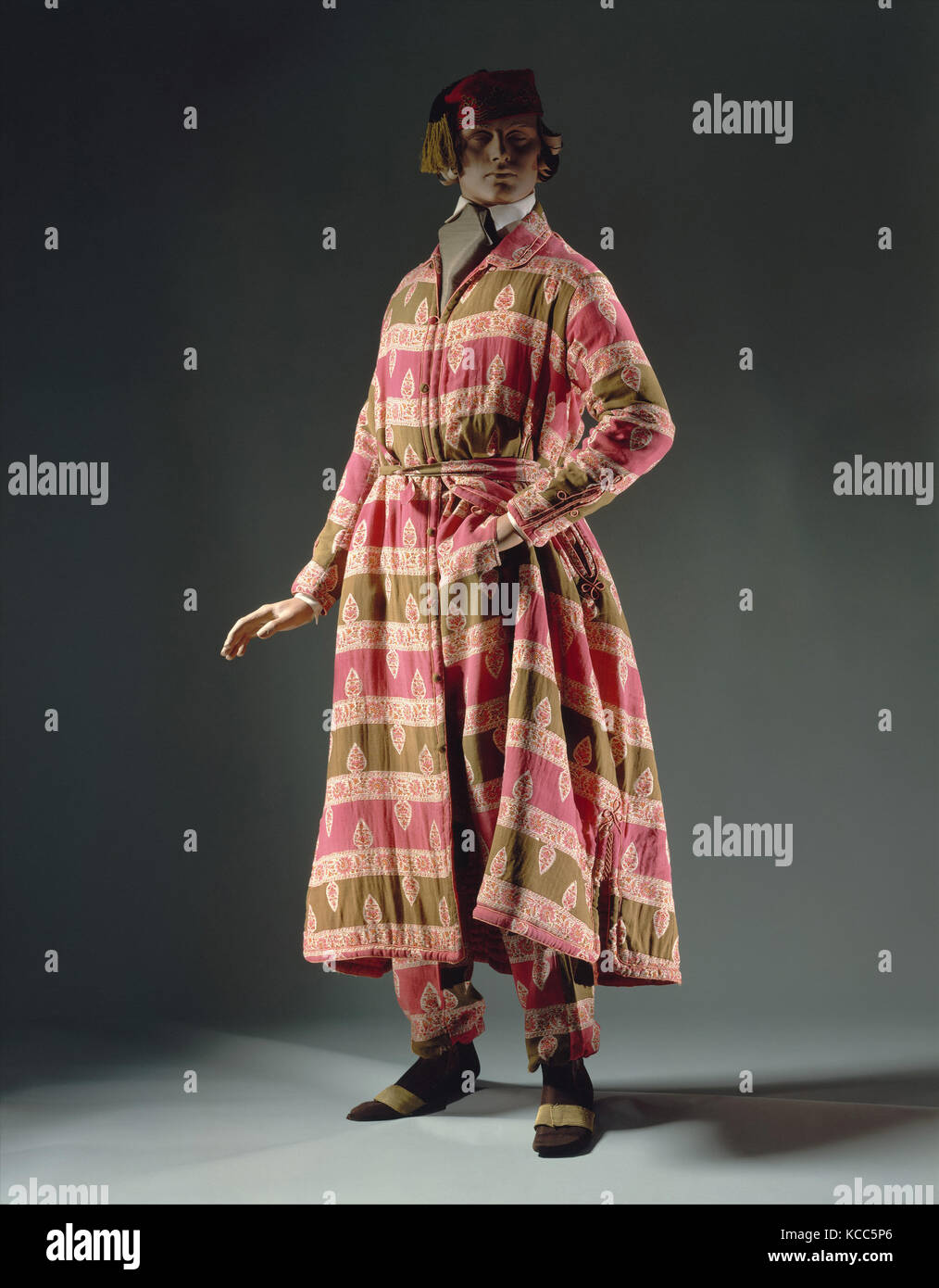 Costume Salon, fin des années 1840, American, laine, soie, coton, dans la tradition de la dix-huitième siècle dix-neuvième siècle, banyan Banque D'Images