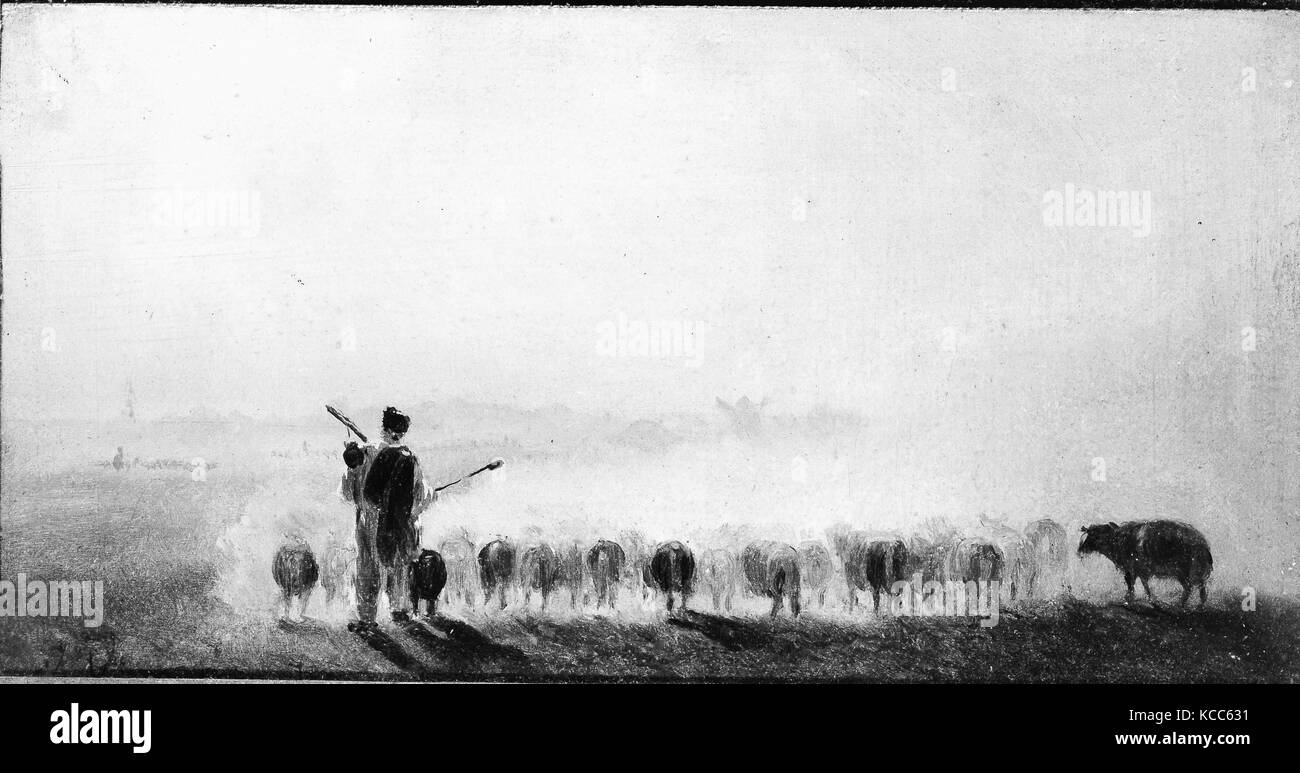 Berger avec un troupeau de moutons, Ilia Efimovich Repin, 1870 Banque D'Images