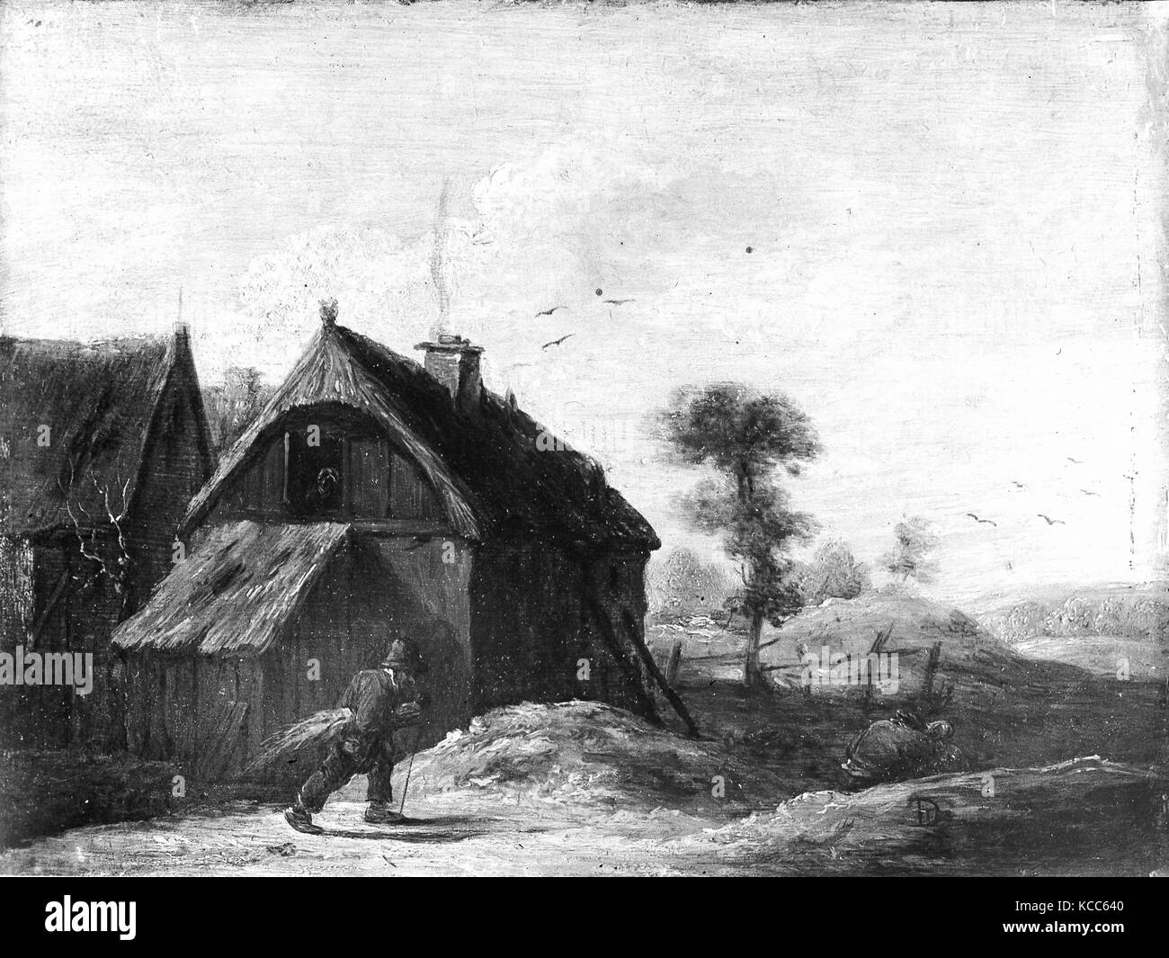 Paysage avec chaumières, Atelier de David Teniers le Jeune Banque D'Images