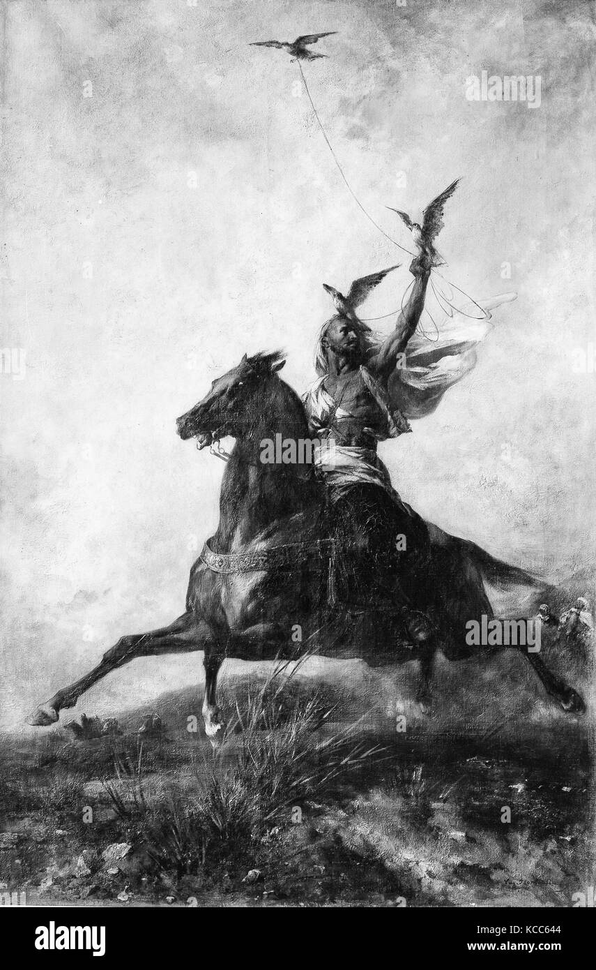 Les Etats arabes Falconer, 1864, huile sur toile, 42 3/4 x 28 1/2 in. (108,6 x 72,4 cm), peintures, Eugène Fromentin (La Rochelle, France Banque D'Images