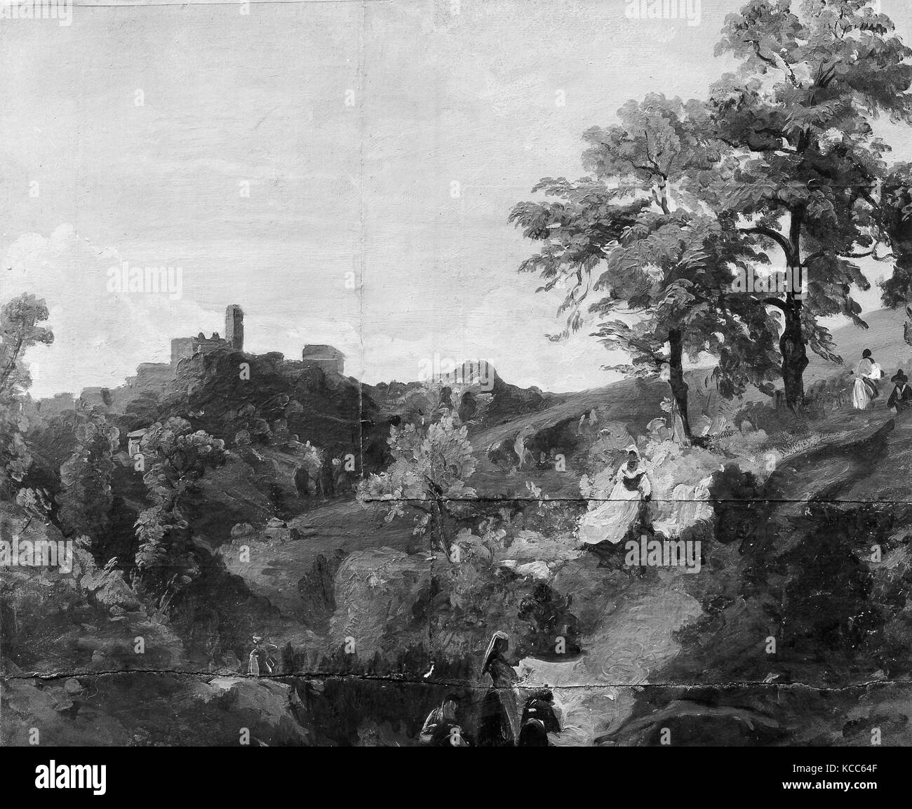 Paysage romain, attribué à Arnold Böcklin, ca. 1850-52 Photo Stock - Alamy