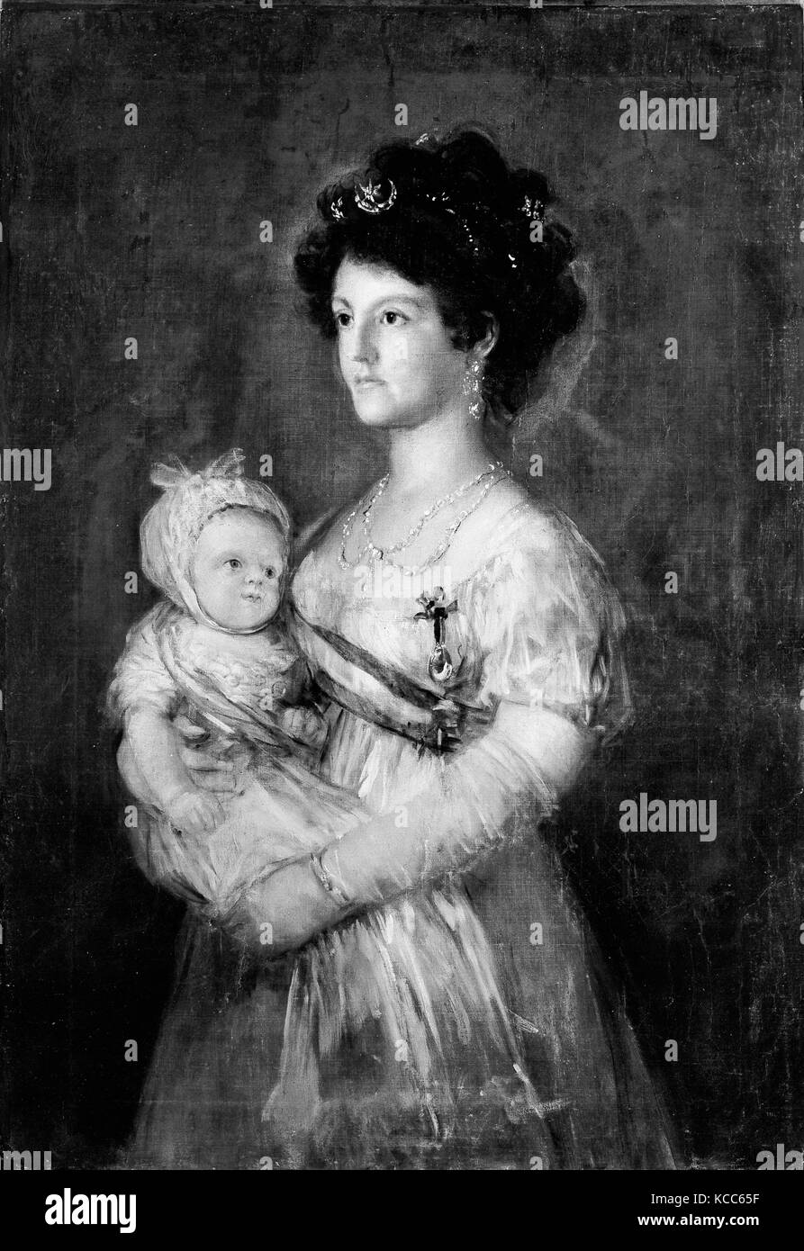 Infanta María Luisa (1782-1824) et son fils Carlos Luis (1799-1883), copie d'après Goya Banque D'Images