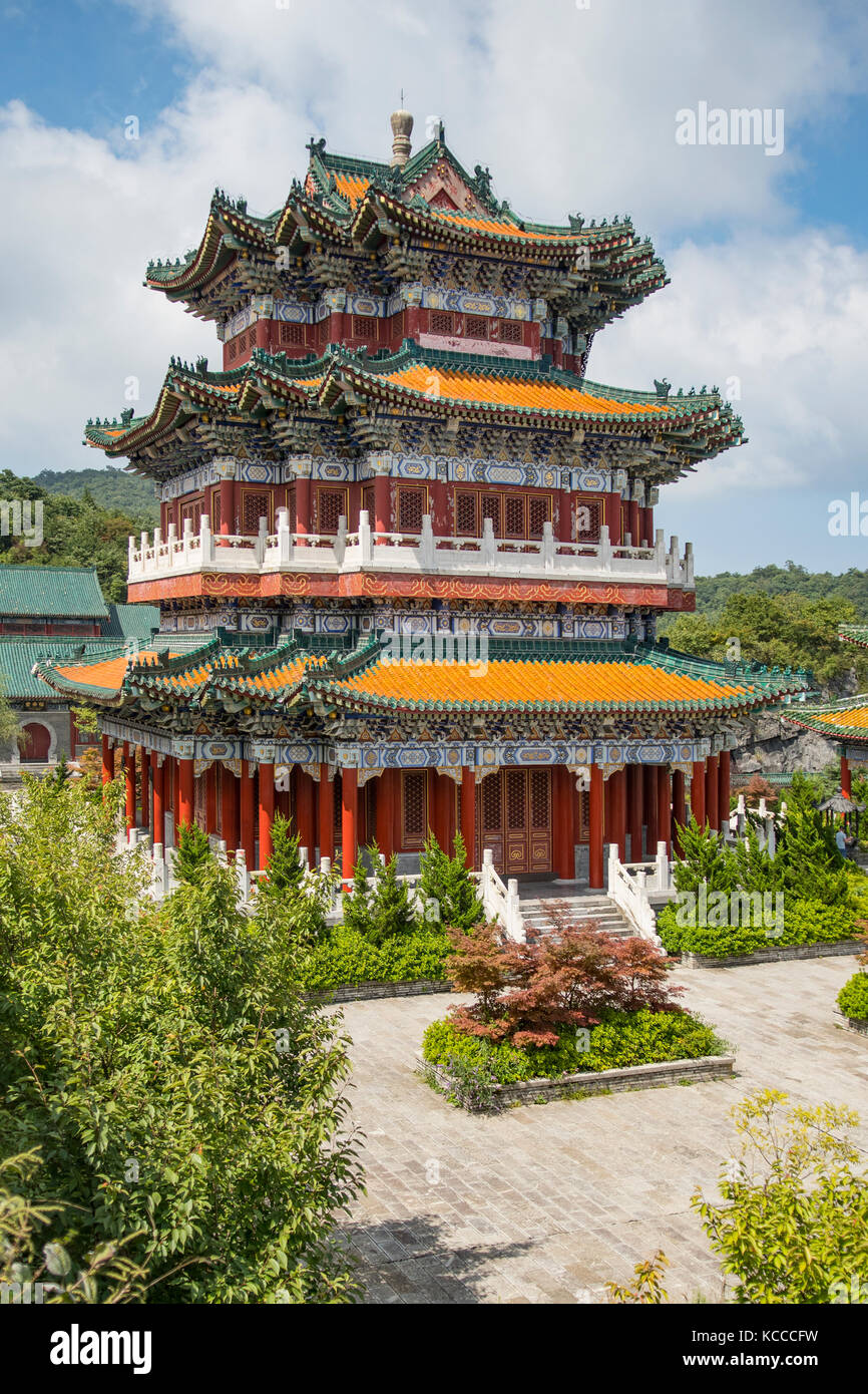 Temple de montagne tianmen, zhangjiajie, Hunan, Chine Banque D'Images