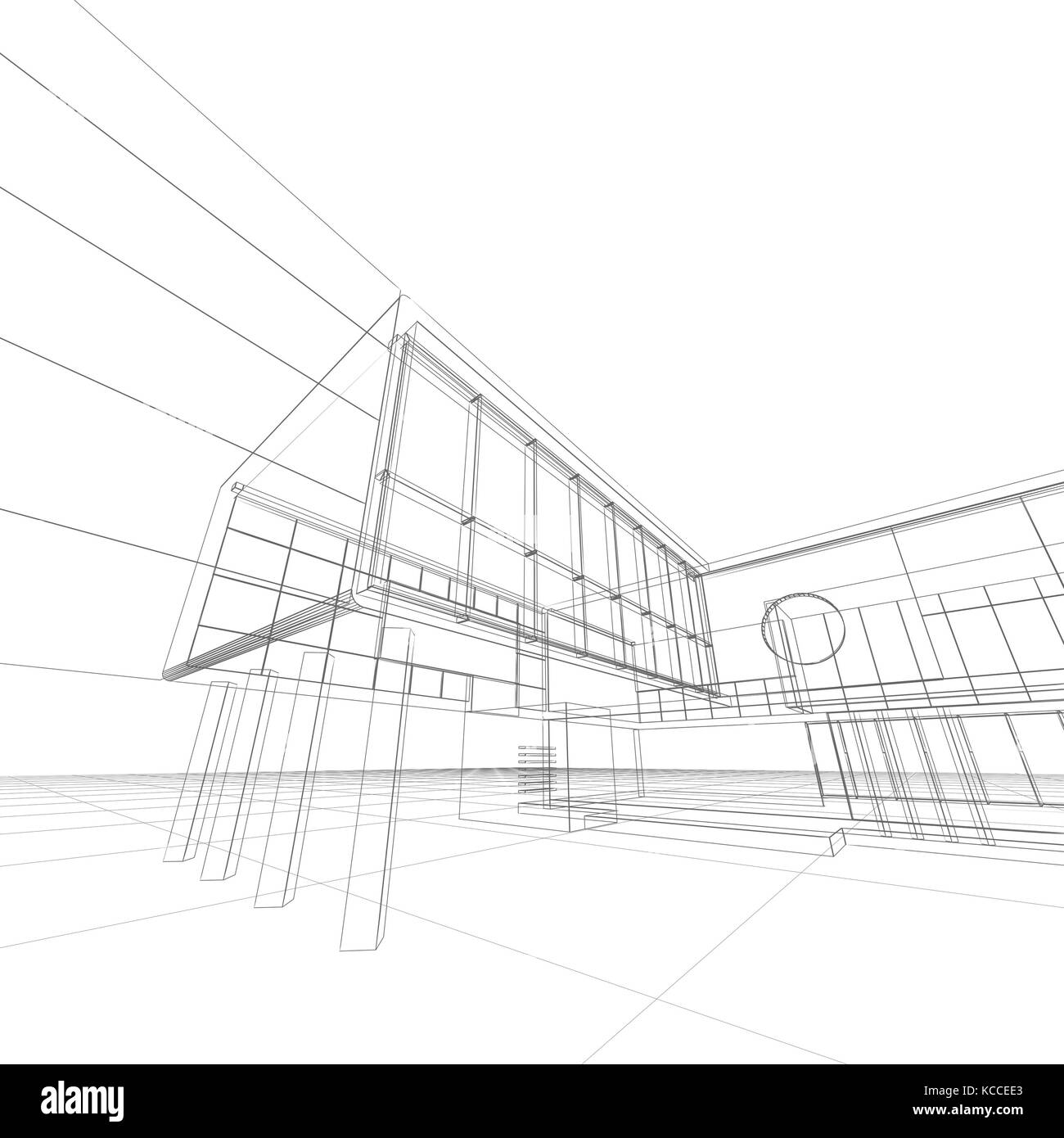 Rendu 3D construction blueprint Banque D'Images