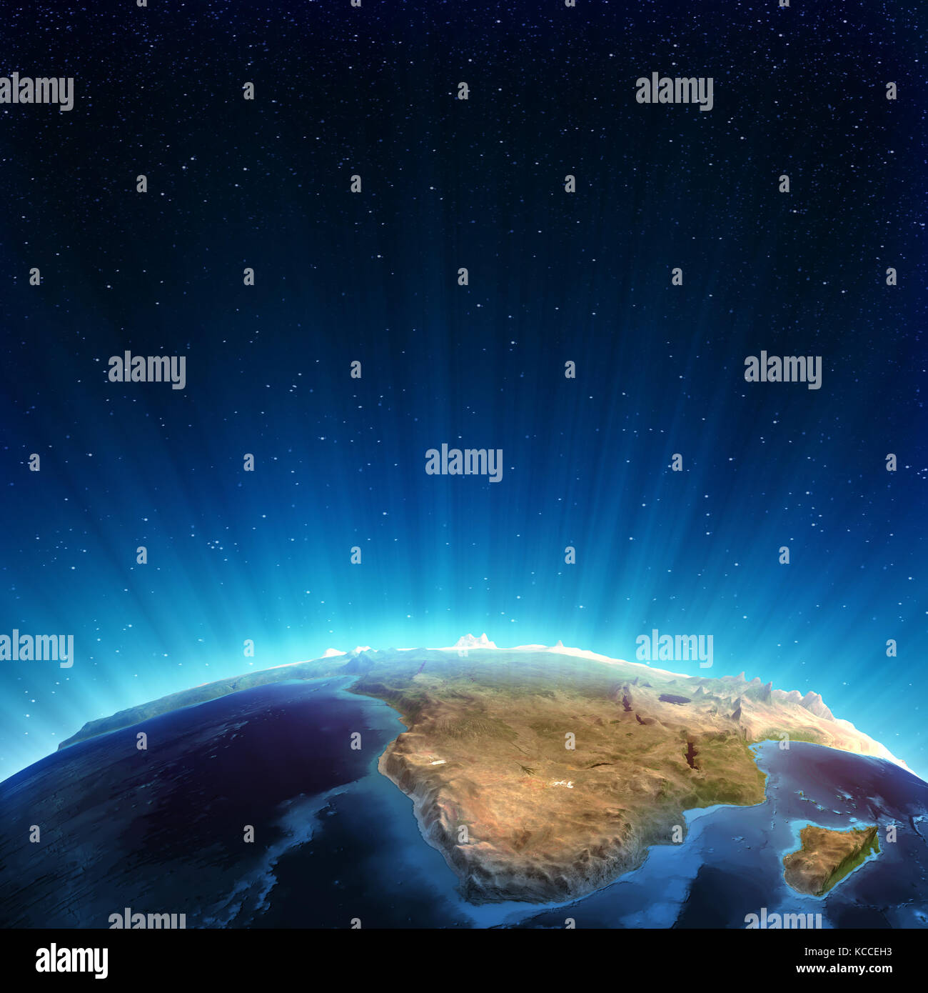 L'Afrique du Sud, rendu 3D Relief réel Banque D'Images