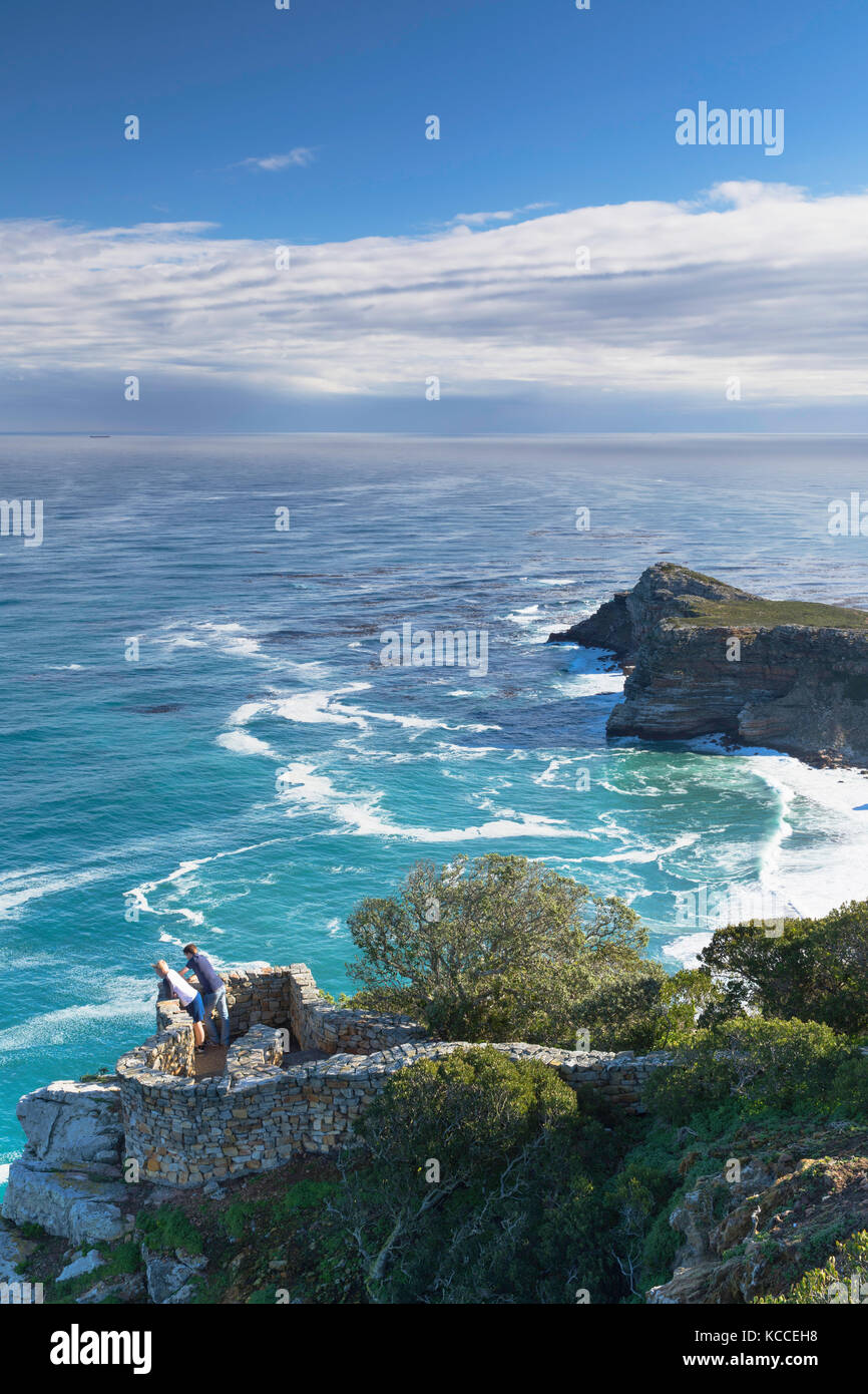 Les touristes à la pointe du cap, cape point national park, Cape Town, Western Cape, Afrique du Sud Banque D'Images