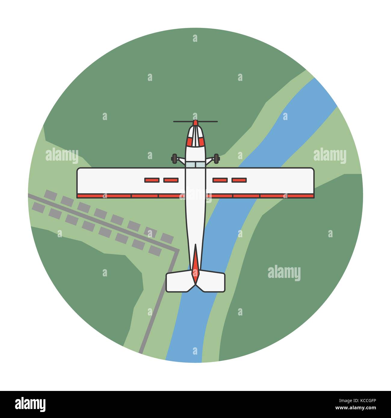 Vector illustration d'un modèle d'avion sur fond blanc. sujet d'aéronefs. Illustration de Vecteur