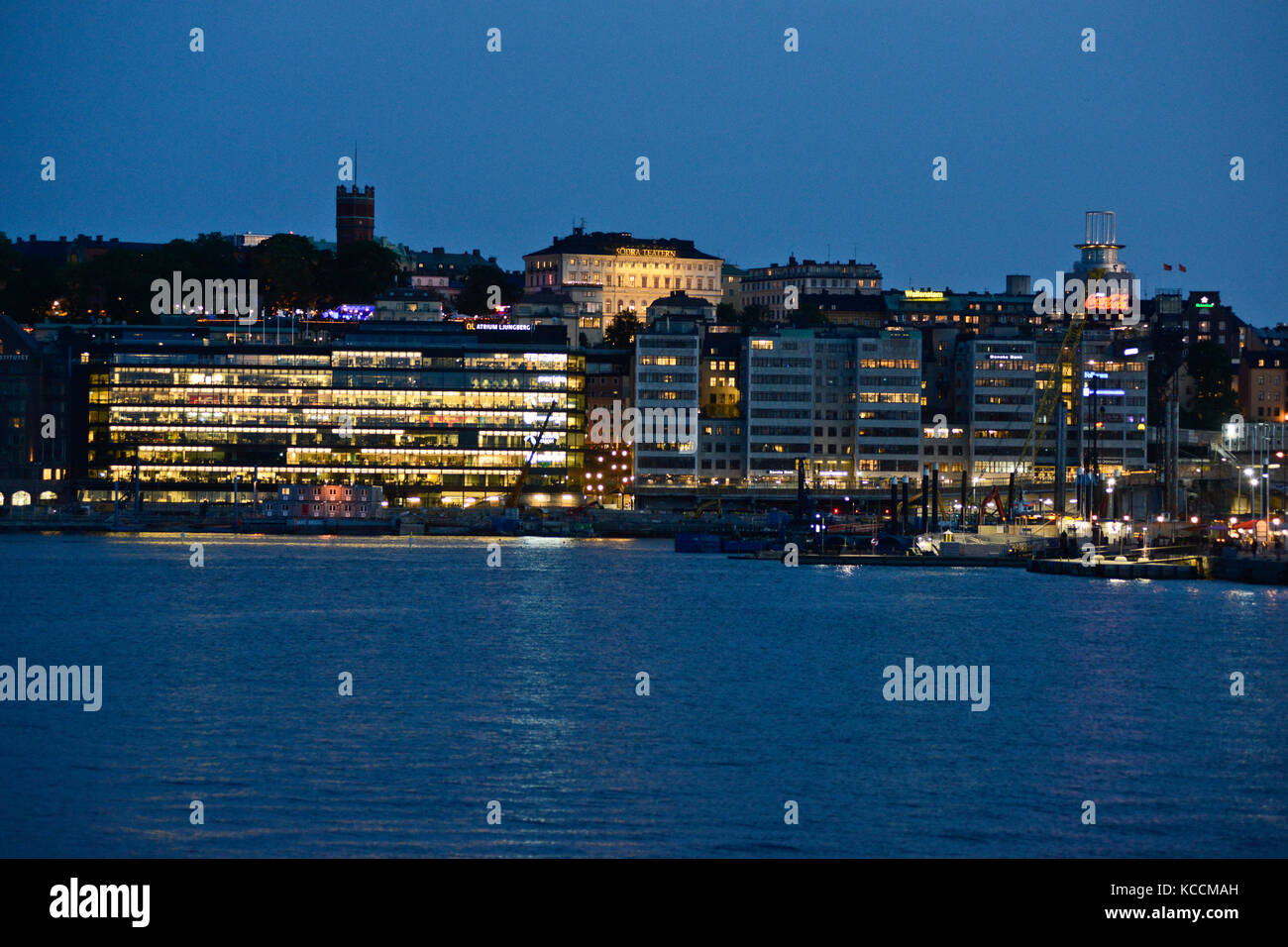 Le lac Malaren et la ville de Stockholm, Suède Banque D'Images