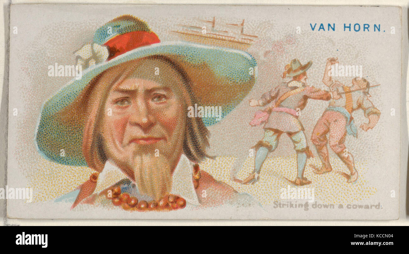 Van Horn, terrassant un lâche, des pirates de la série principale (N19) pour Allen & Ginter Cigarettes, ca. 1888 Banque D'Images