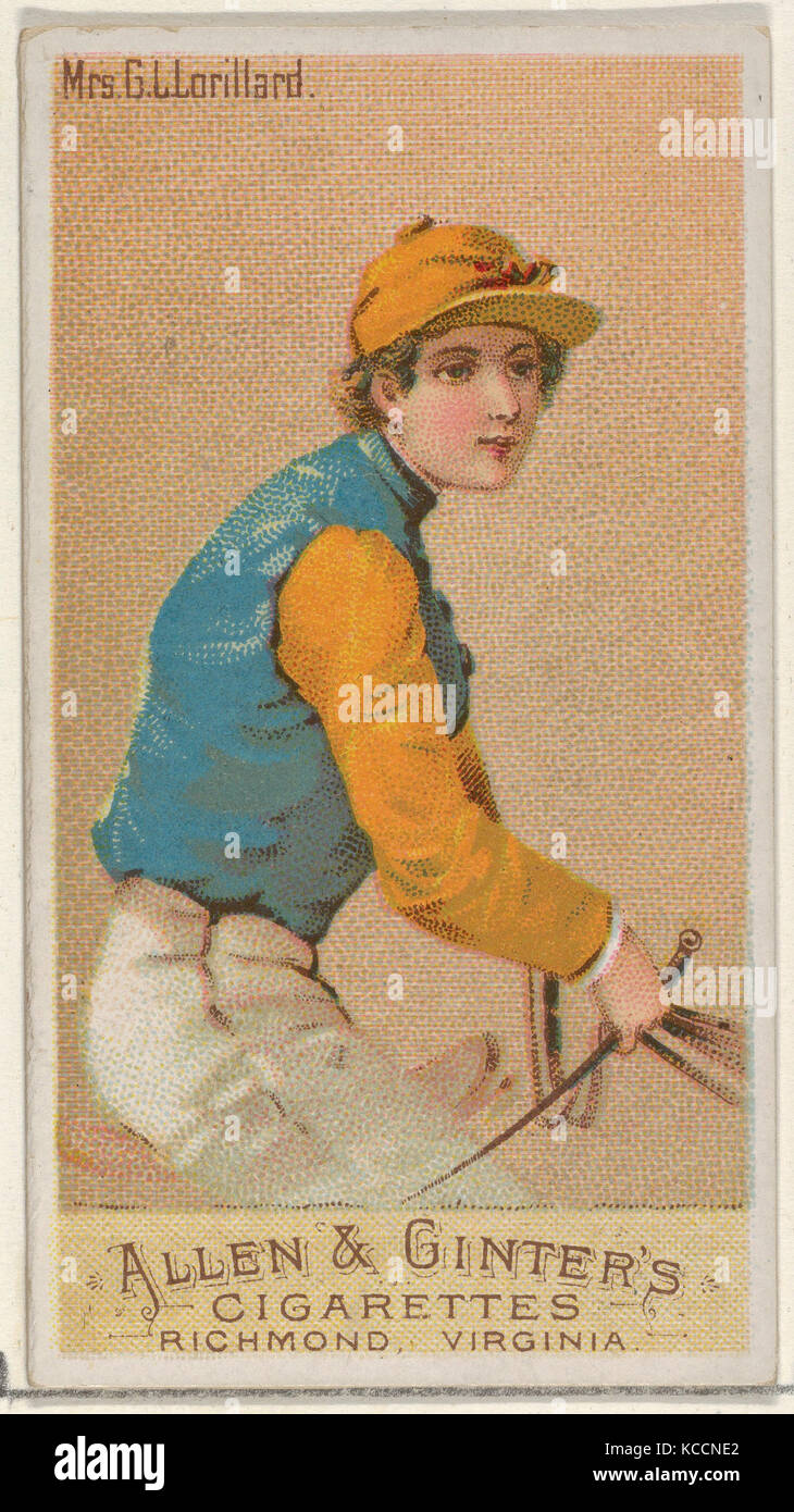 Mme G.L. Lorillard, de la couleurs course de la world series (N22a) pour Allen & Ginter Cigarettes, 1888 Banque D'Images