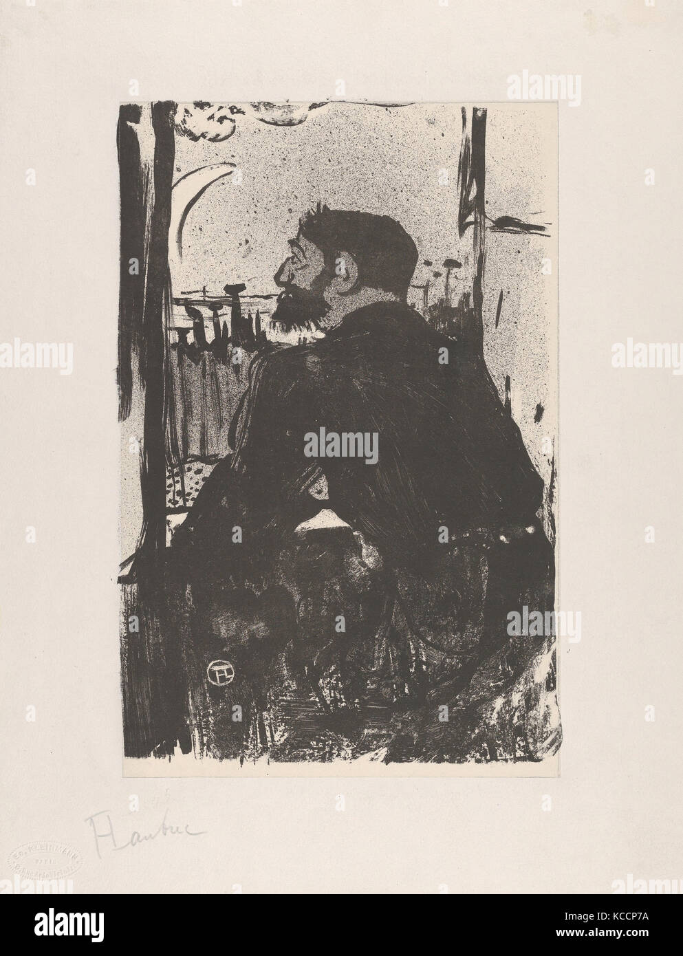 Nuit Blanche, 1893, projections et brosse avec grattoir lithographie imprimée en noir sur papier vélin, seul état, feuille : 14 3/16 Banque D'Images