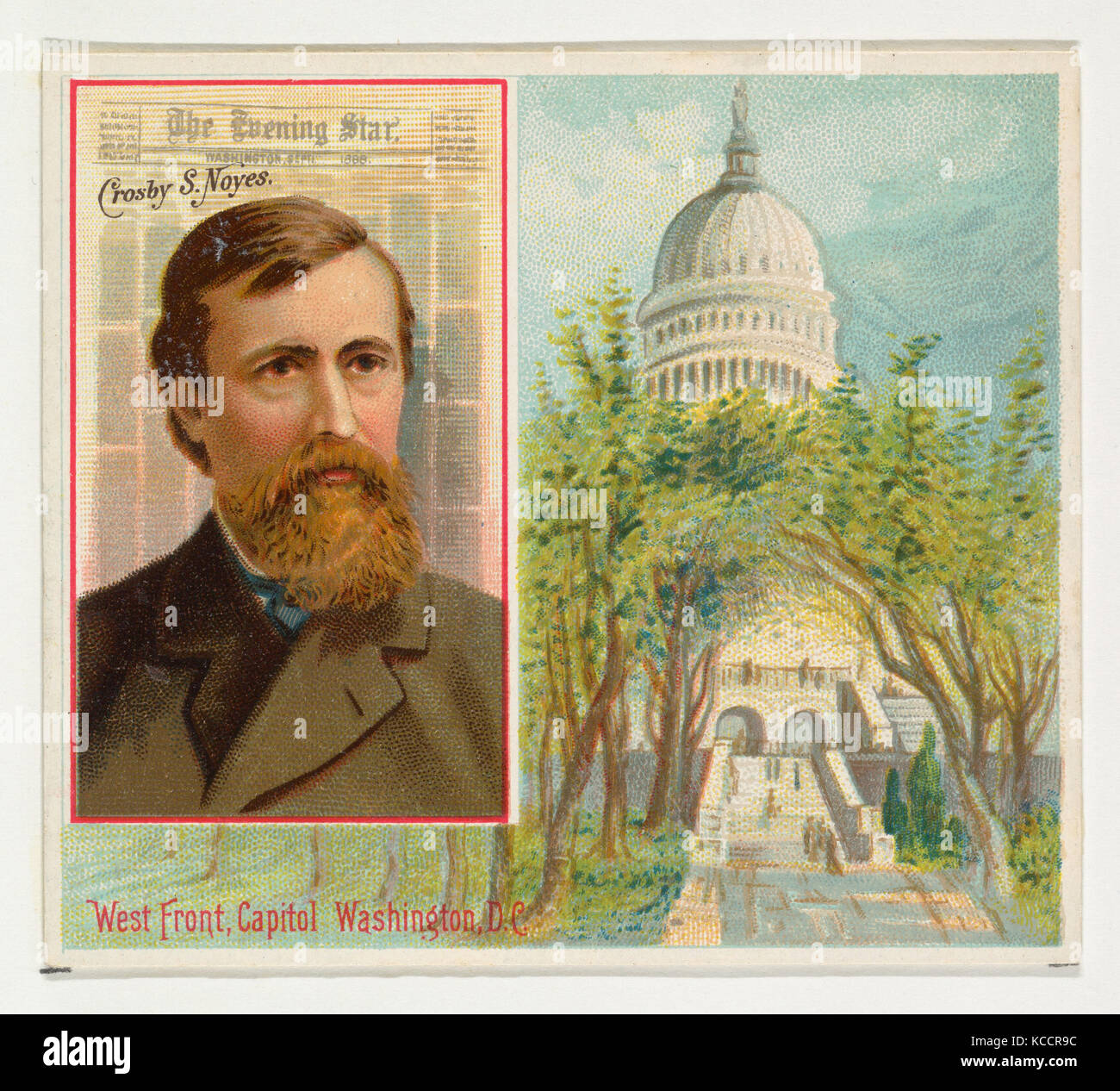 Crosby S. Noyes, le Washington Evening Star, à partir de la série des éditeurs américains (N35) pour Allen & Ginter Cigarettes, 1887 Banque D'Images