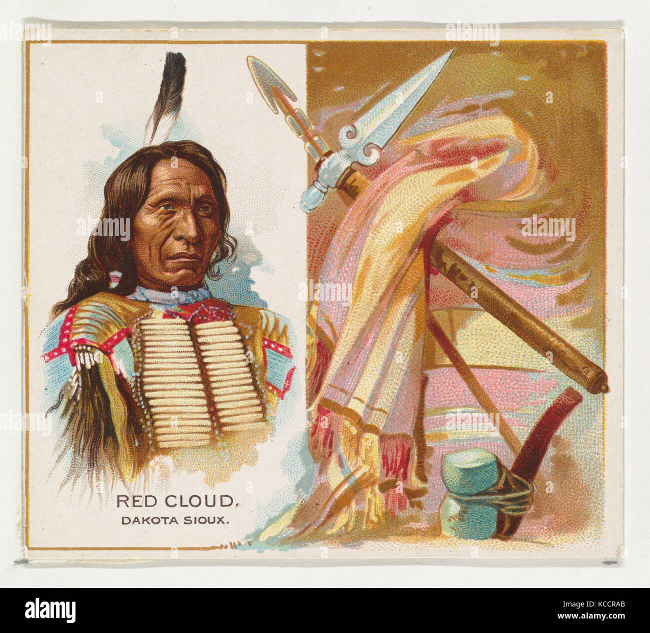 Red Cloud, Dakota Sioux, de l'American Indian Chiefs series (N36) pour Allen & Ginter Cigarettes, 1888 Banque D'Images