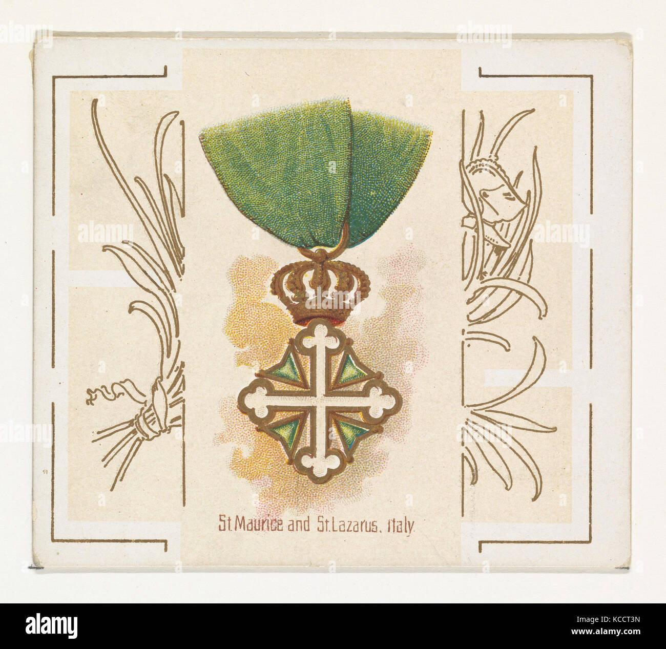Saint Maurice et Saint Lazare, de l'Italie, à partir de la série des décorations (N44) pour Allen & Ginter Cigarettes, 1890 Banque D'Images