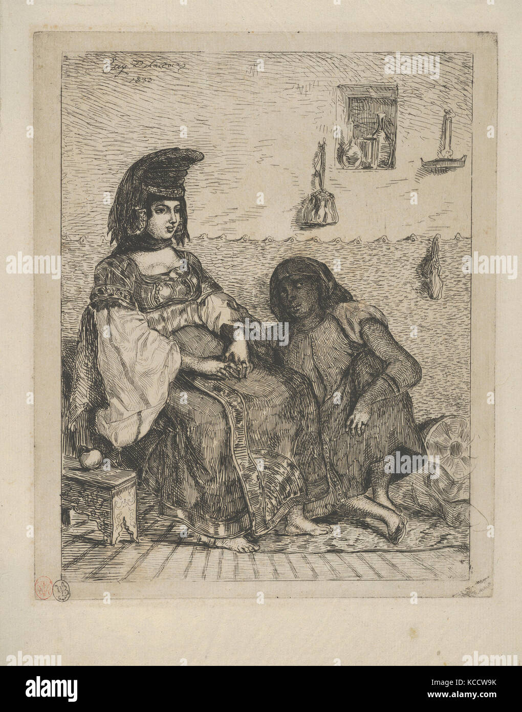 Juive algérienne avec son serviteur, Eugène Delacroix, 1833 Banque D'Images