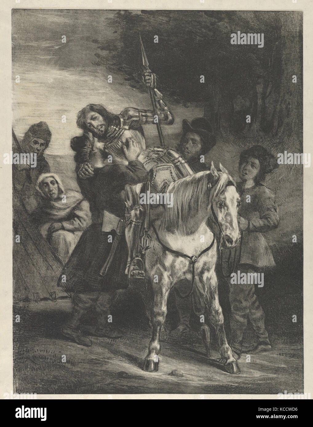 Les blessés Goetz prises par les gitans, Eugène Delacroix, 1836-43 Banque D'Images