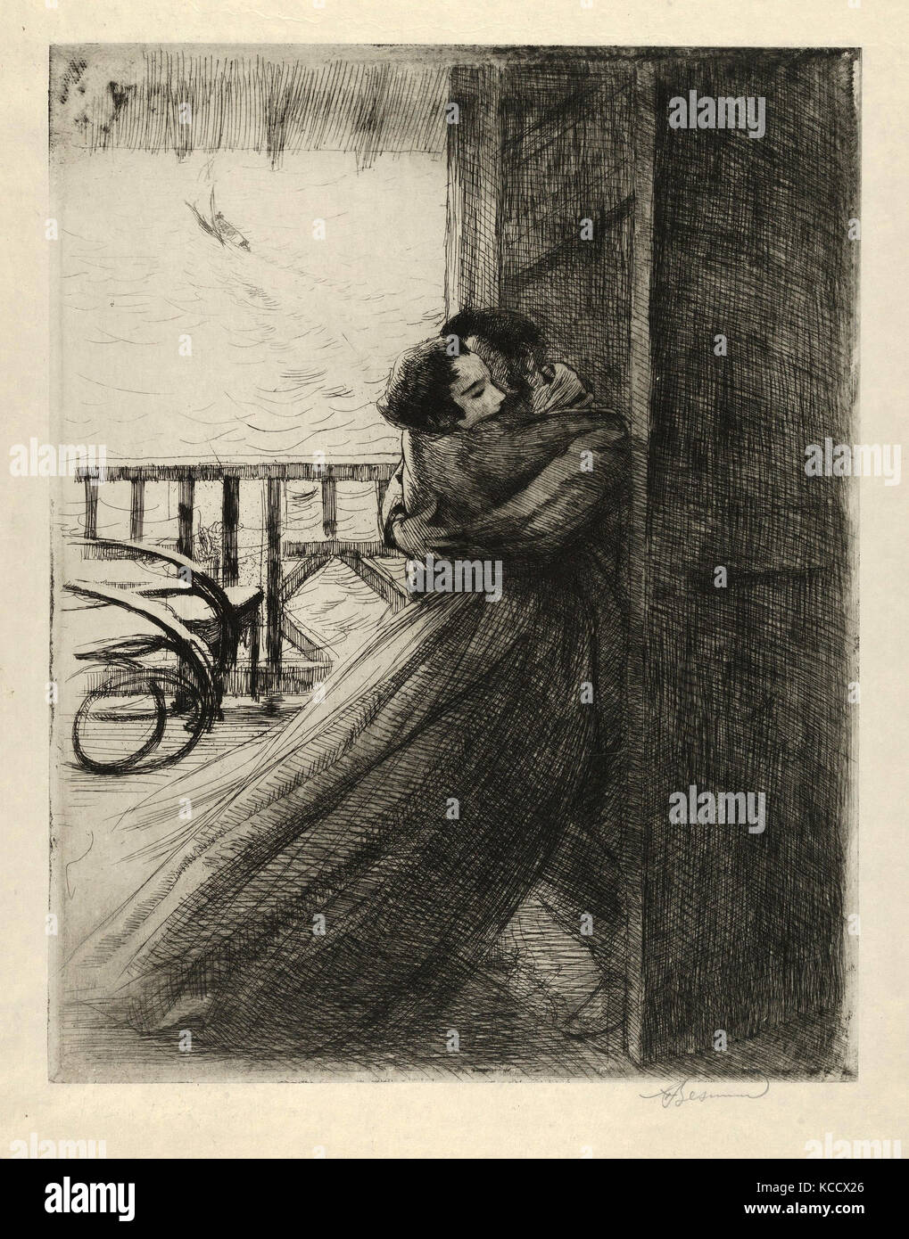 Dessins et estampes, Print, l'amour, la femme, l'artiste, Paul-Albert Besnard, Française, Paris 1849-1934, Paris, Paul-Albert Besnard Banque D'Images