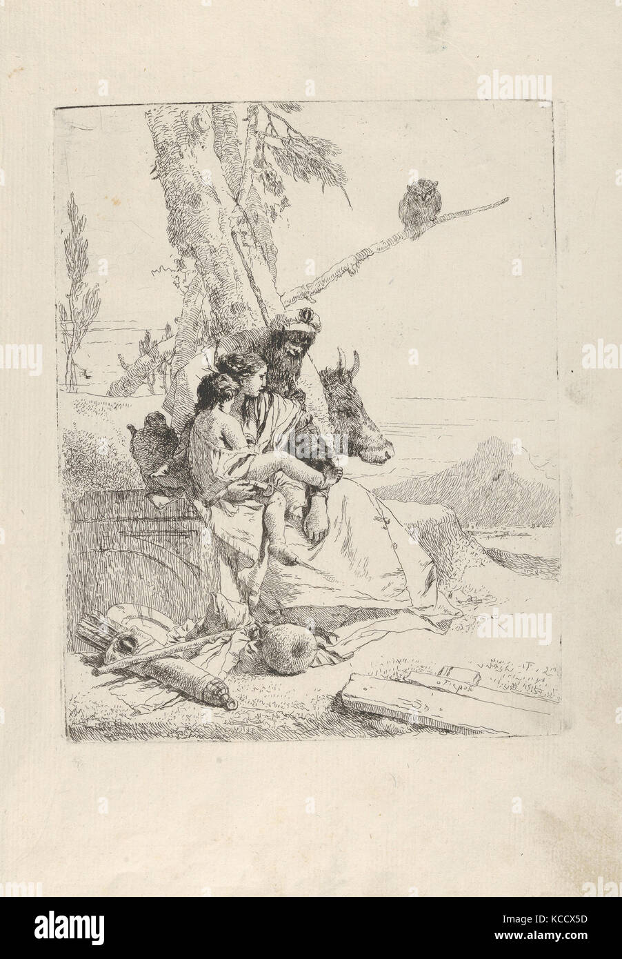 La famille de l'oriental, de la paysanne Scherzi, Giovanni Battista Tiepolo, ca. 1740 Banque D'Images