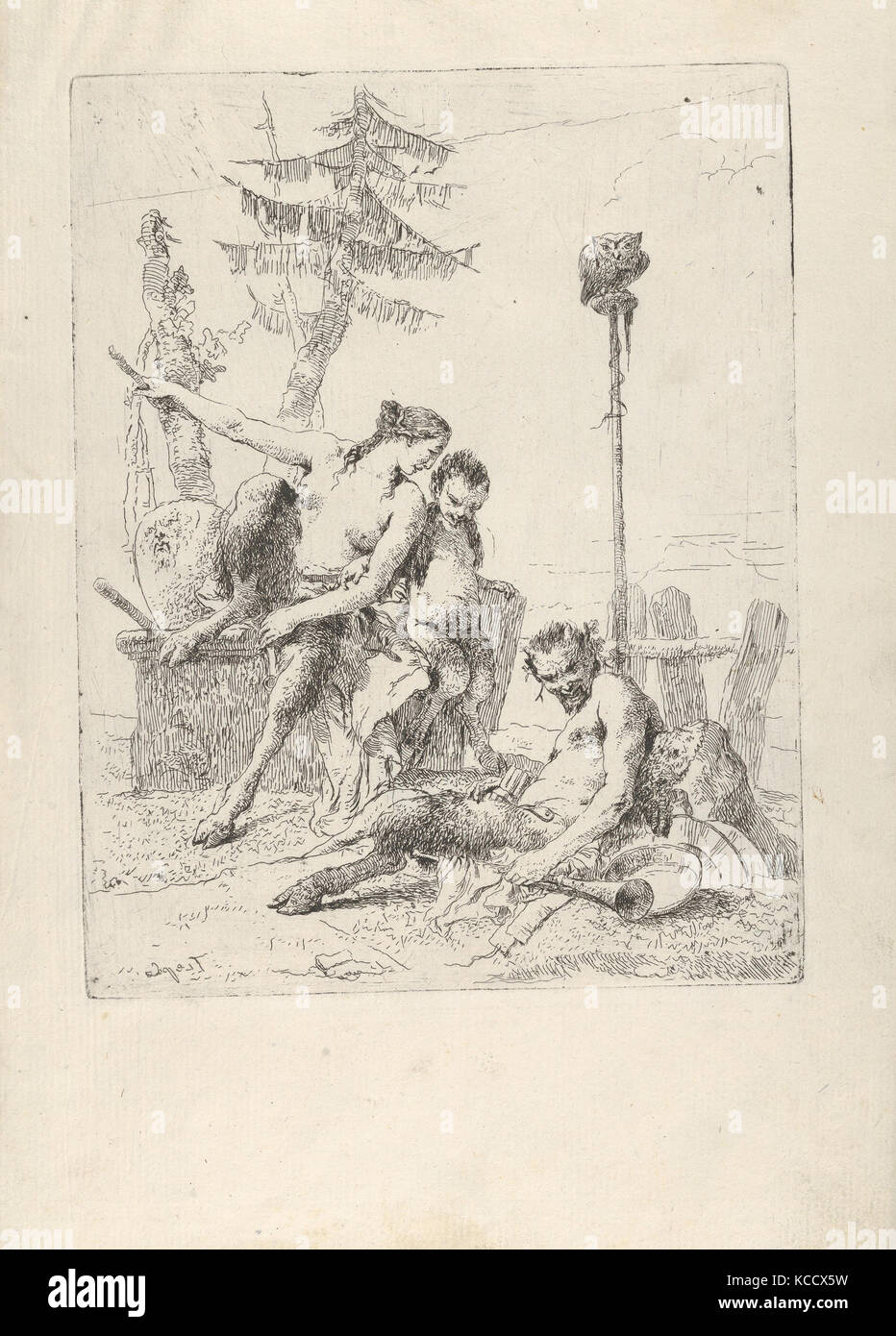 Famille satyre Pan (et sa famille), de l'Scherzi, Giovanni Battista Tiepolo, ca. 1743-50 Banque D'Images