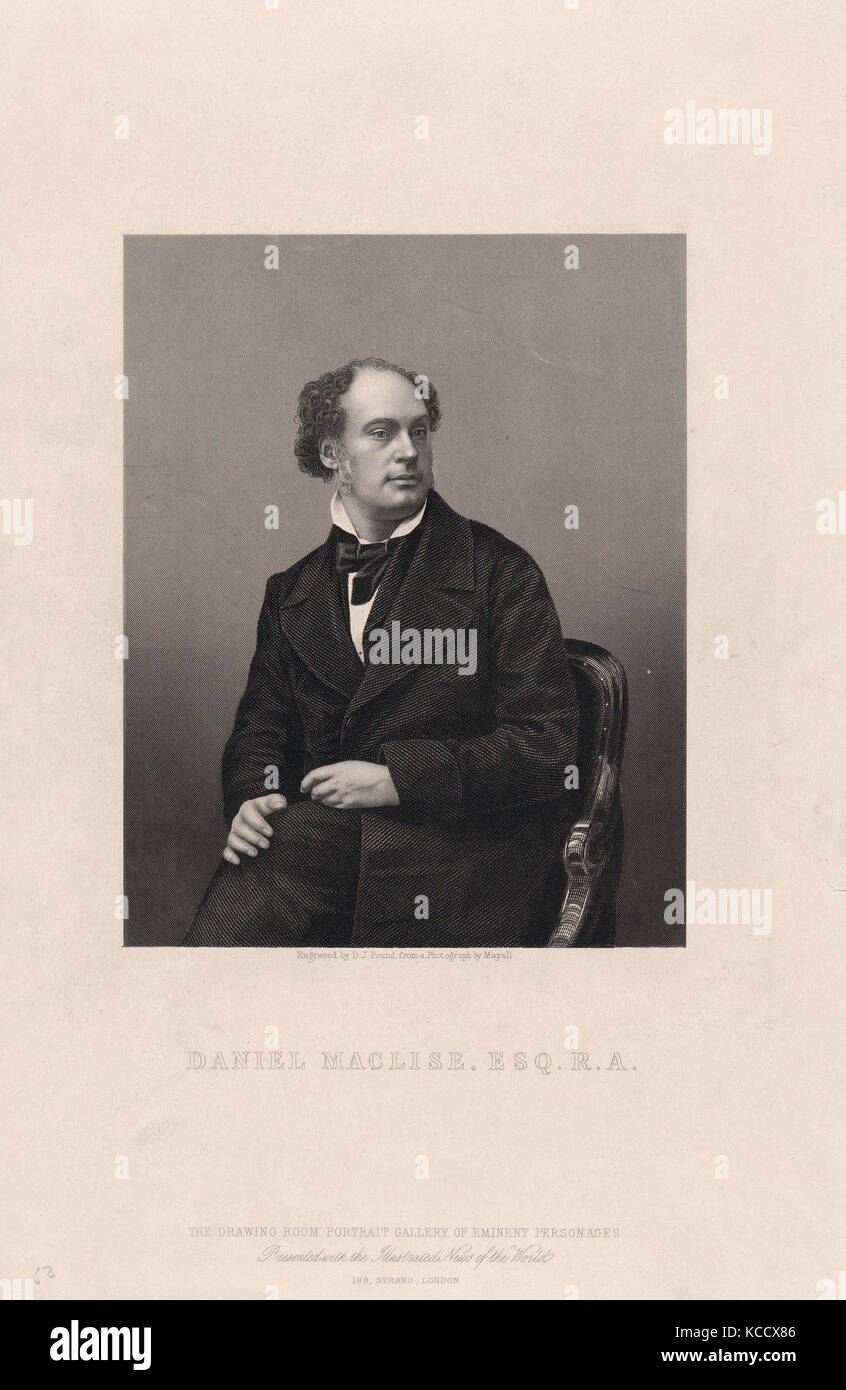 Dessins et gravures, Daniel Maclise, le Salon Galerie de portraits de personnalités éminentes, Sitter, graveur Banque D'Images