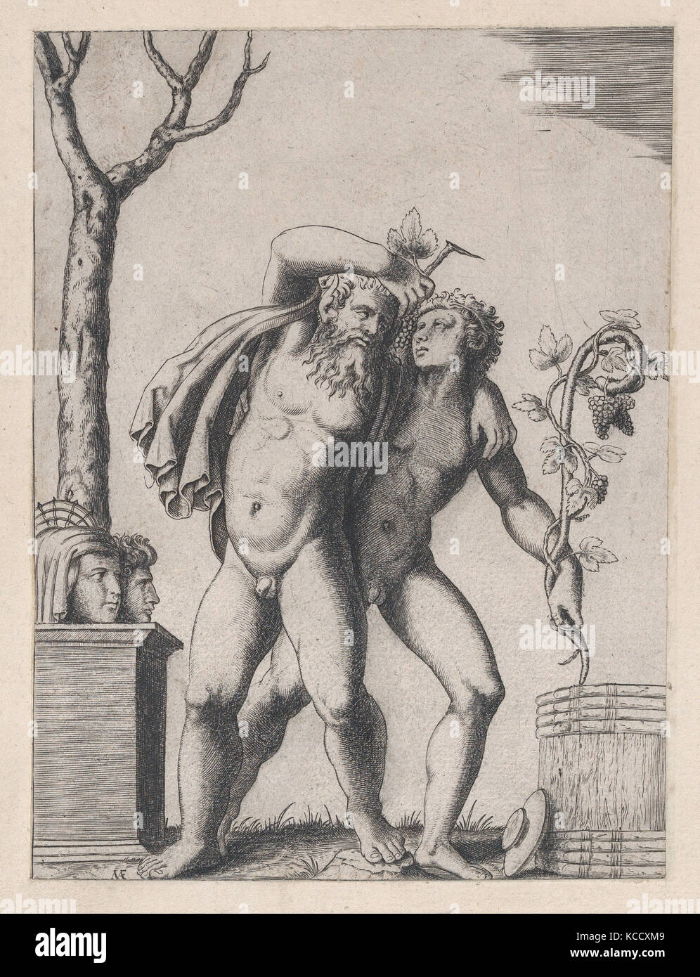 Speculum Romanae Magnificentiae : Jeunes et vieux Bacchant, Marcantonio Raimondi, ca. 1514-36 Banque D'Images