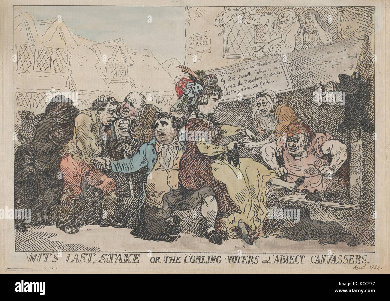 Le dernier jeu d'esprit, ou les électeurs et préparez les solliciteurs abjecte, Thomas Rowlandson, Avril 22, 1784 Banque D'Images