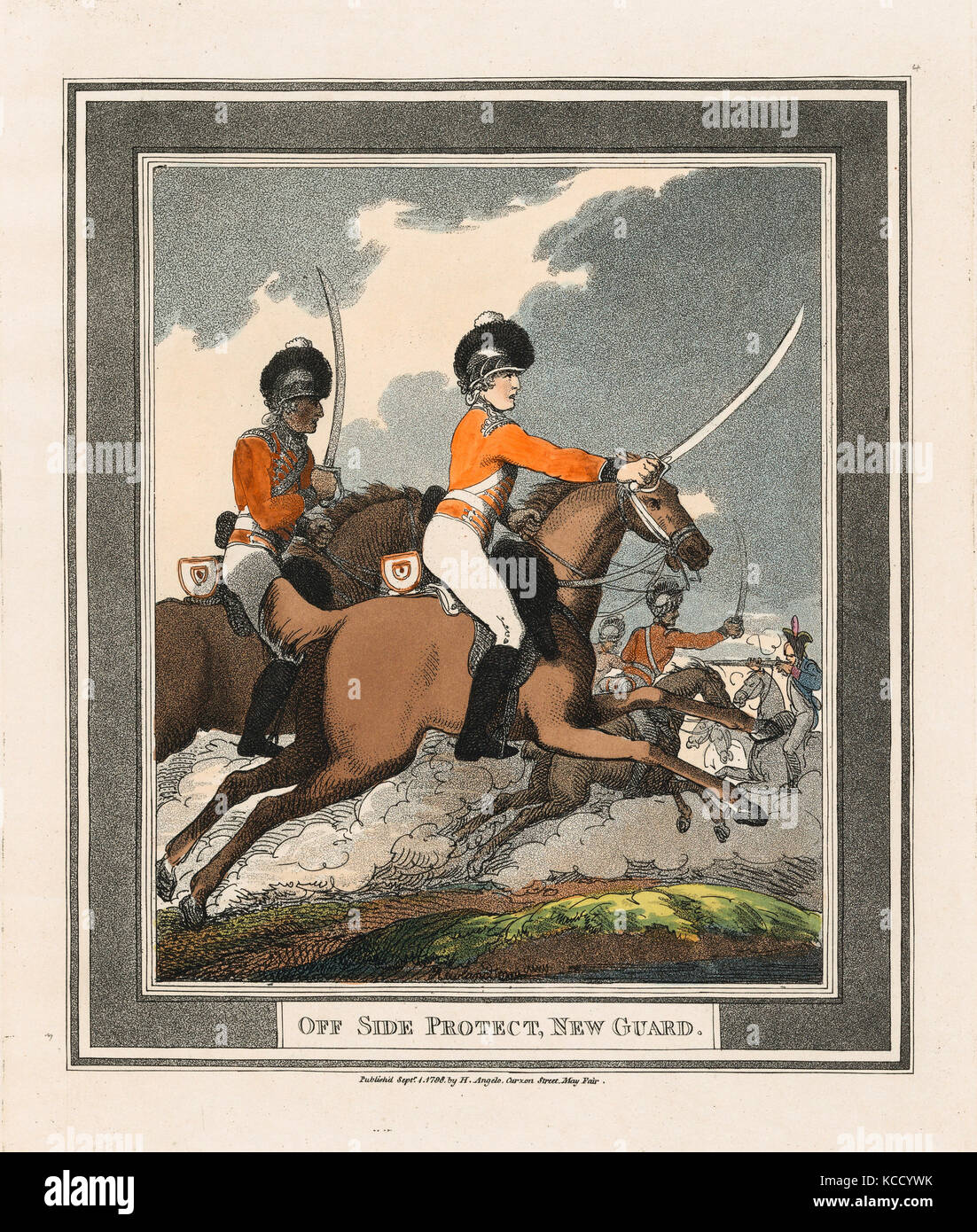 Dessins et estampes, Print, Côté Off Protéger, nouvelle protection, hongrois et Highland Broadsword, éditeur, artiste, Henry Angelo Banque D'Images