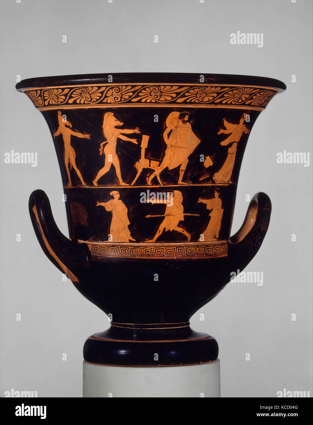 Calice en terre cuite-cratère (bol pour mélanger le vin et l'eau), ca. 440 avant J.-C. Banque D'Images