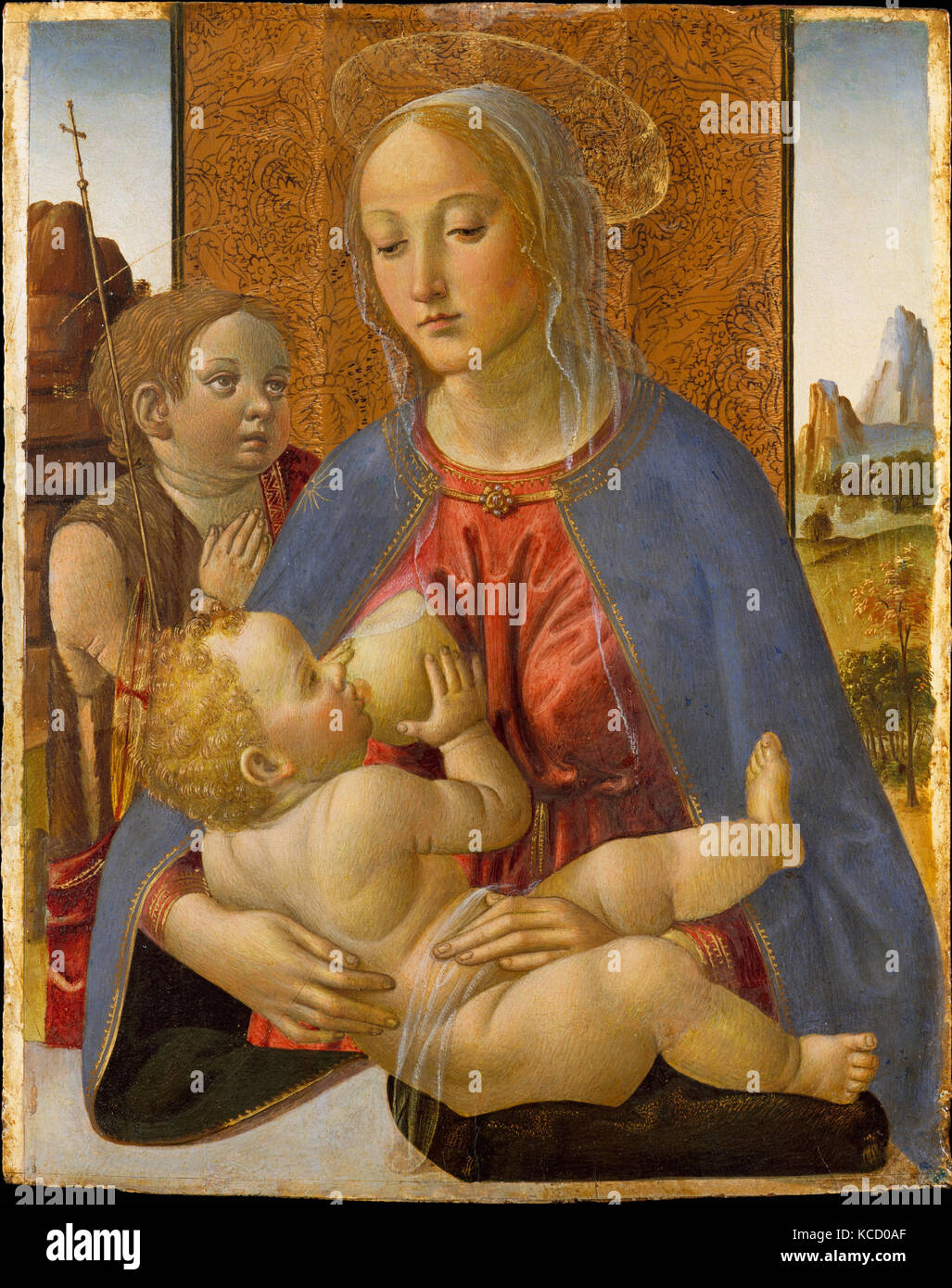 Vierge à l'enfant avec le jeune Saint Jean-Baptiste, Cosimo Rosselli, ca. 1490 Banque D'Images