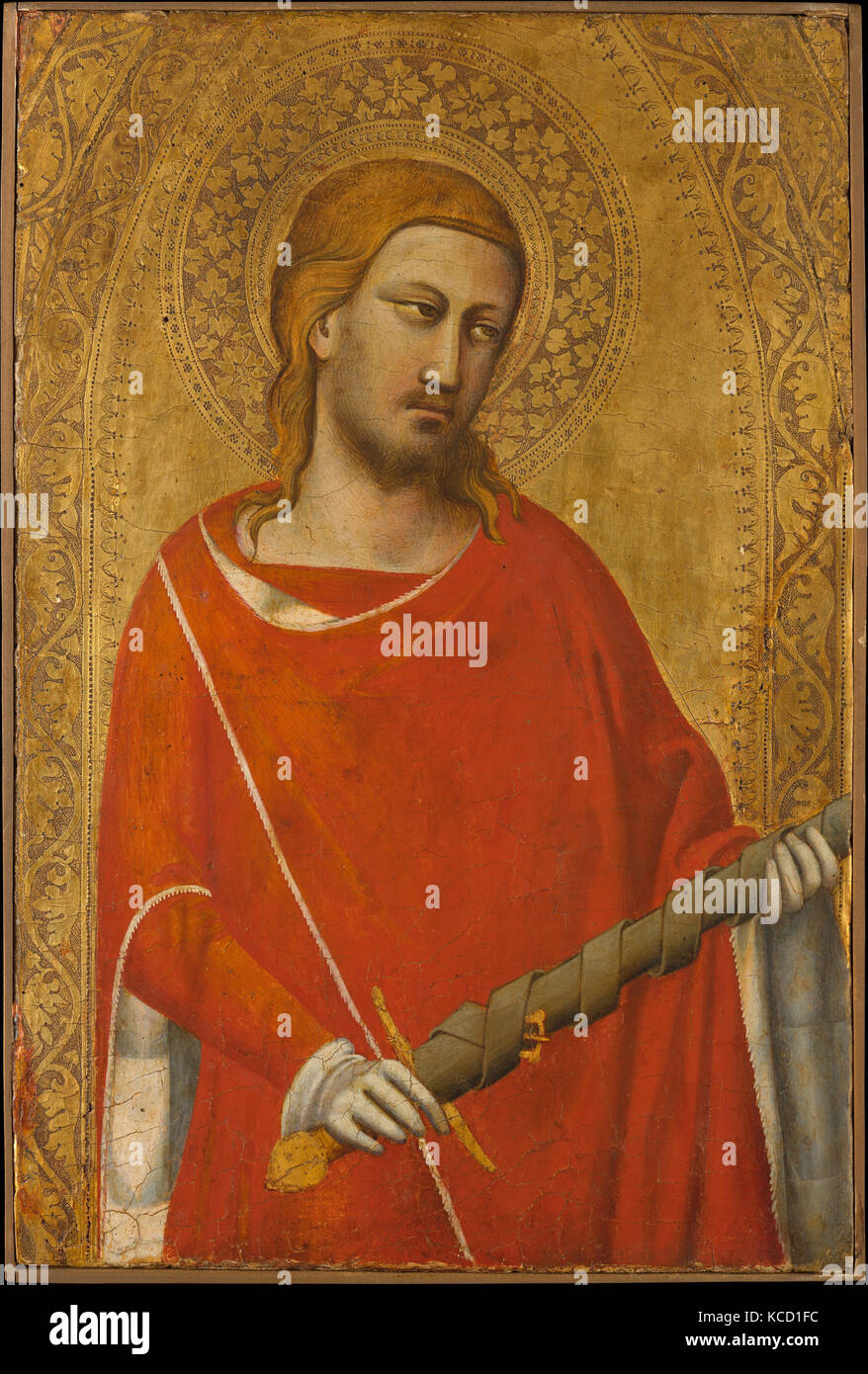 Saint Julian, années 1340, Tempera sur bois, la masse d'or, dans l'ensemble, avec bandes ajoutées, 21 1/4 x 14 1/4 in. (54 x 36,2 cm) ; peint Banque D'Images