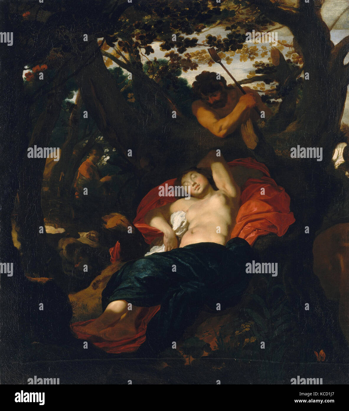 Nymphe et Shepherd, ca. 1625, huile sur toile, 41 1/8 x 37 3/8 in. (104,5 x 94,9 cm), peintures, Johann Liss (allemand, Oldenburg Banque D'Images