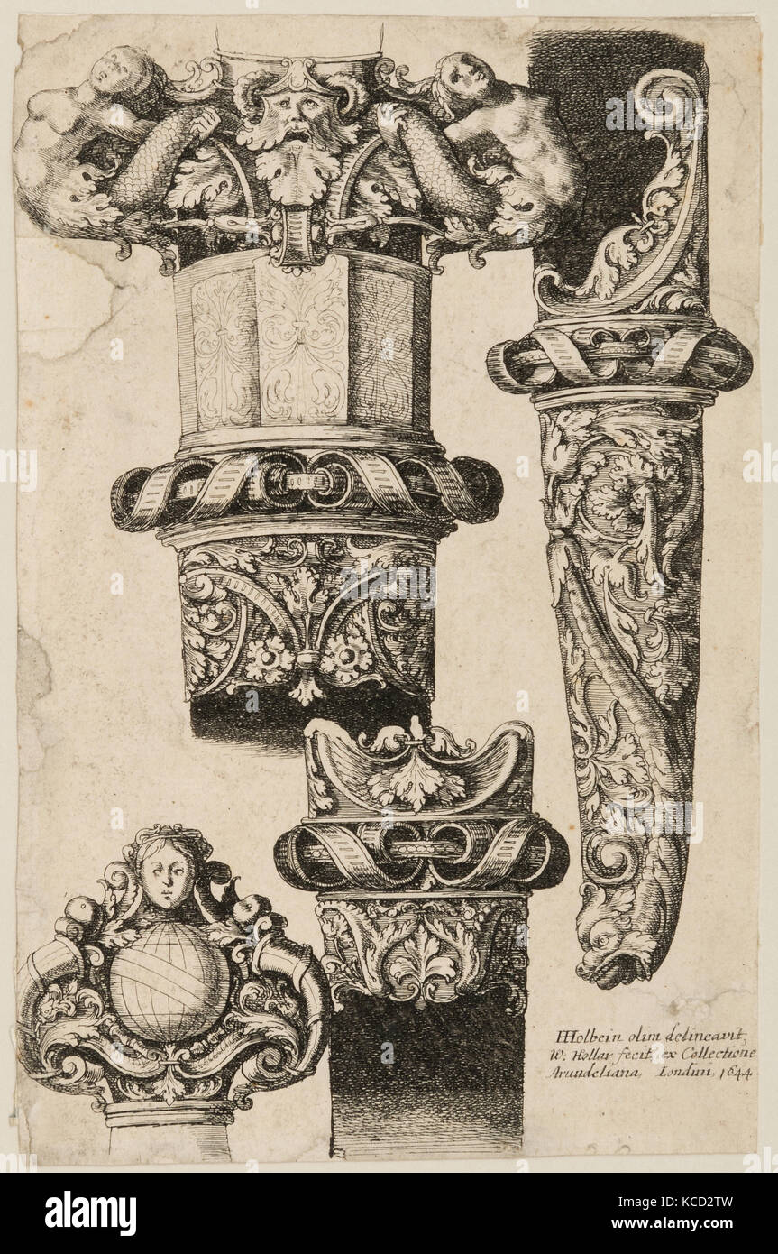 Imprimer des dessins et modèles pour les couilles et raccords de gaine, 1644 Banque D'Images