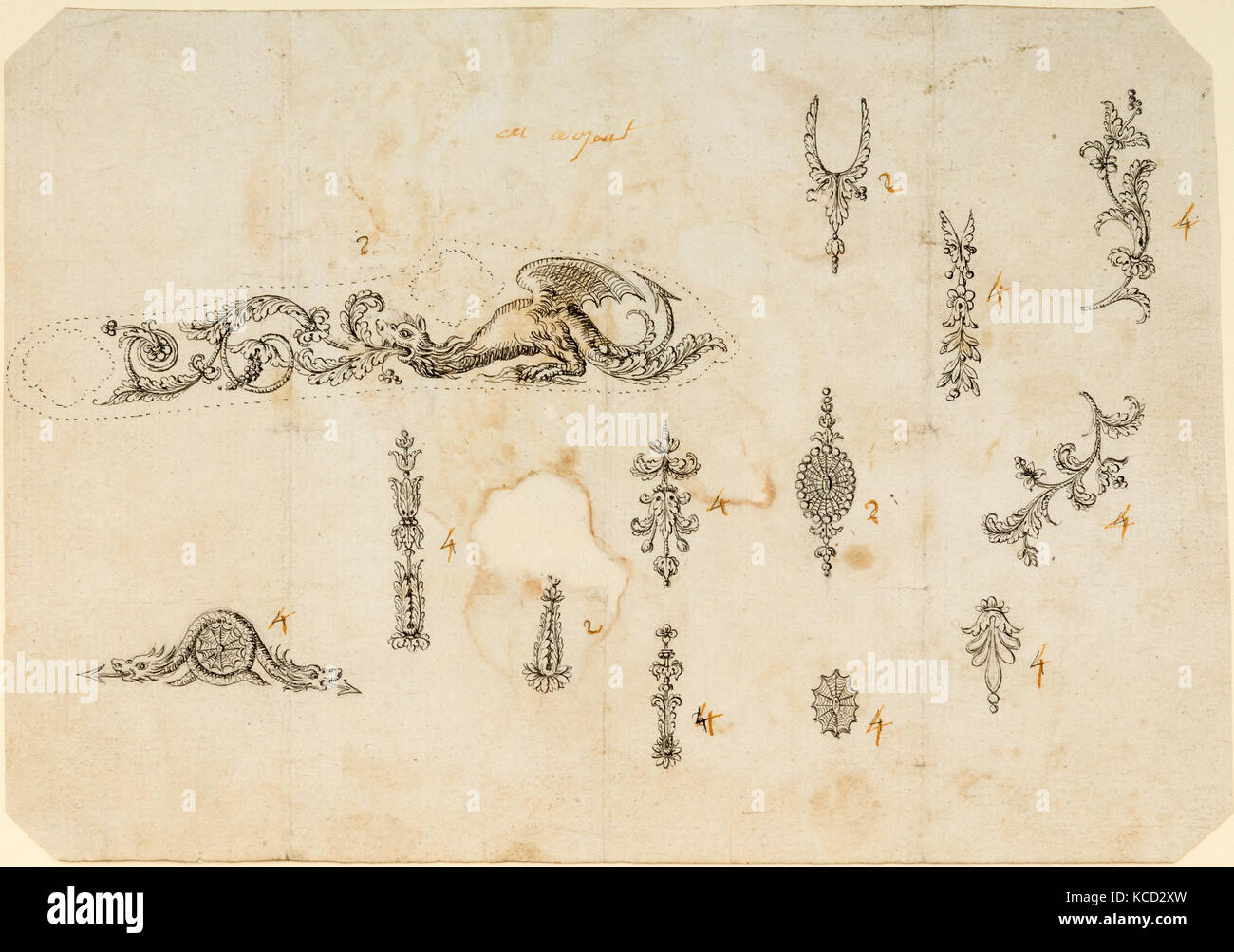 Treize Dessins pour la décoration des armes à feu, ca. 1797-1805 Banque D'Images