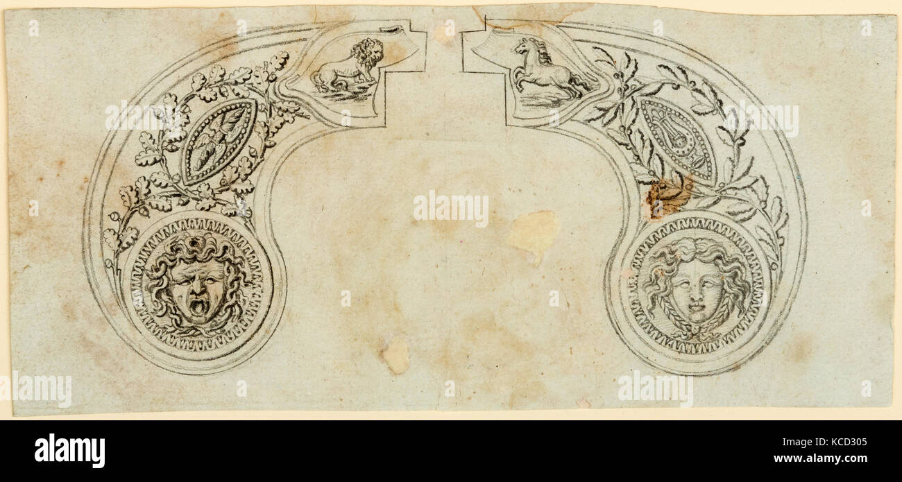 Paire de dessins pour la décoration des poignées de pistolets de poche, ca. 1797-1805 Banque D'Images