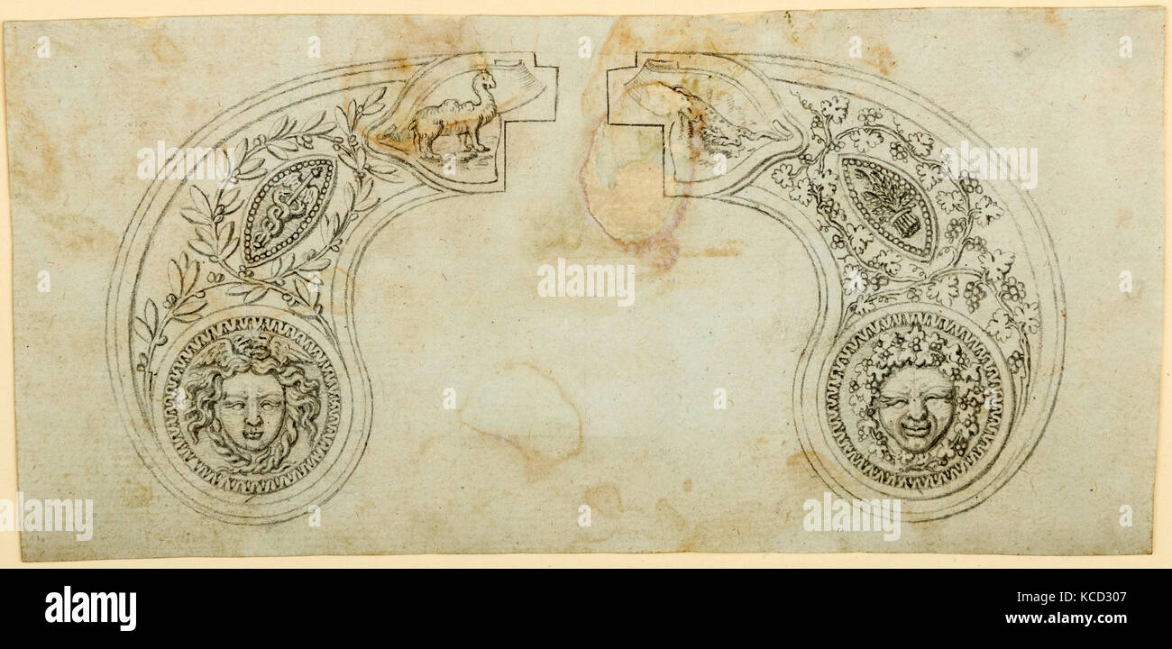 Paire de dessins pour la décoration des poignées de pistolets de poche, ca. 1797-1805 Banque D'Images