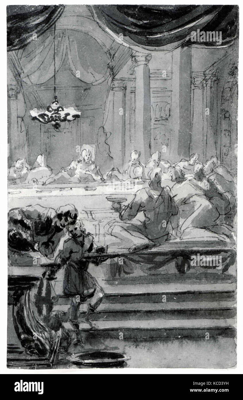 La dernière Cène, Giovanni Antonio Pellegrini, ca. 1705 Banque D'Images