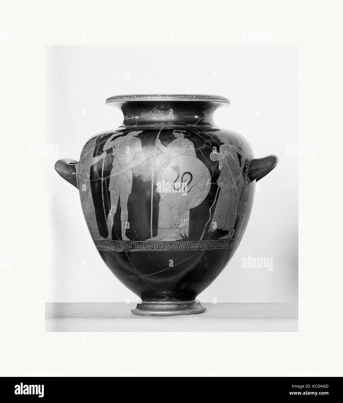 Stamnos en terre cuite (pot) avec couvercle, classique, ca. 450 B.C., Grec,  Grenier, Terre cuite ; rouge-figure, H. 14 1/16 in. (35,8 cm), le Vase  Photo Stock - Alamy