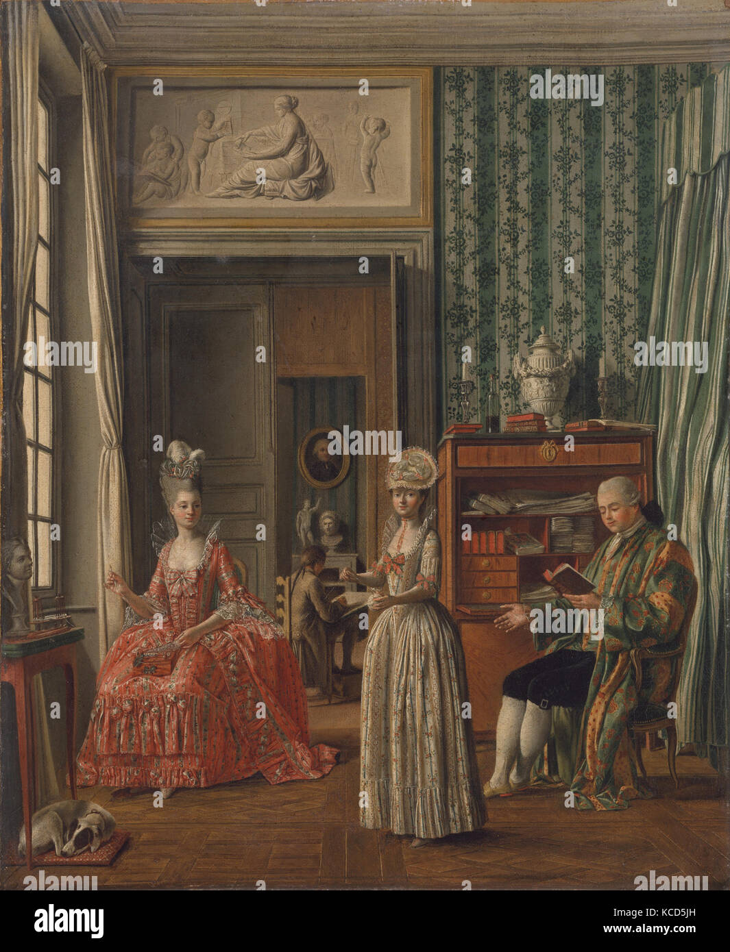 Scène nationale, huile sur toile, 18 x 14 7/8 in. (45,7 x 37,8 cm), peintures, peintre allemand (ca. 1775-80 Banque D'Images