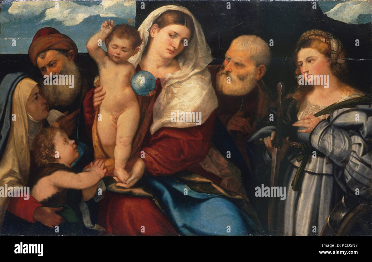 La Madone et l'enfant avec les Saints, de' Pitati Bonifacio Banque D'Images