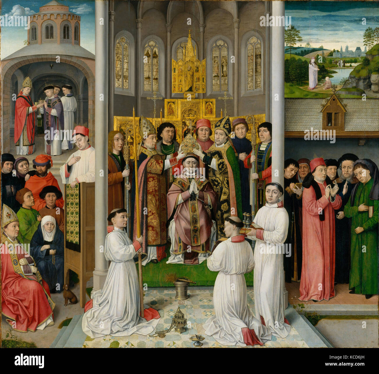 Scènes de la vie de saint Augustin d'Hippone, Maître de Saint Augustin, ca. 1490 Banque D'Images