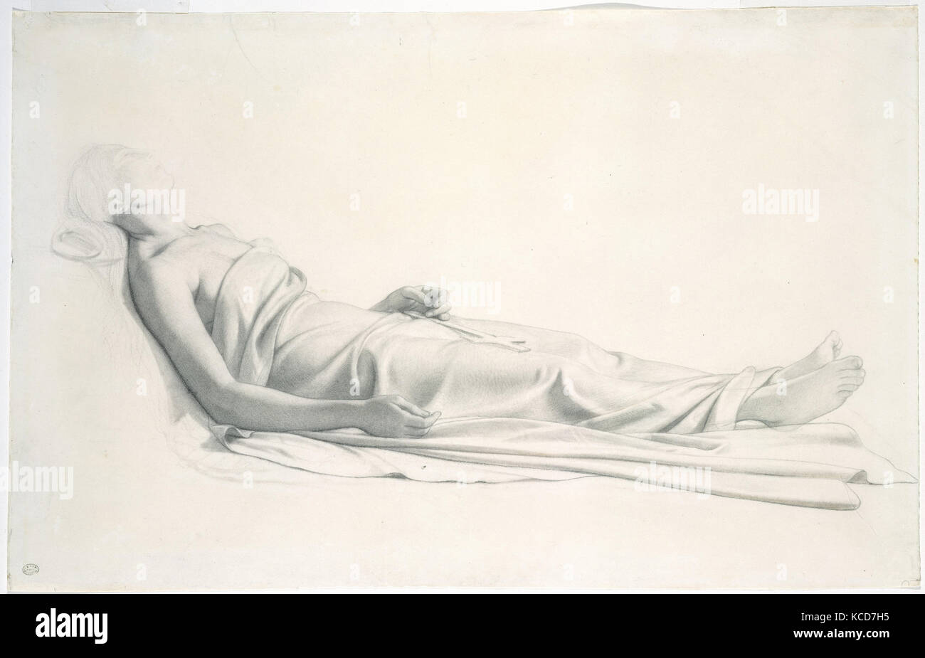 Étude de draperie pour le chiffre de la mort Marie Madeleine, 1815-56 Banque D'Images