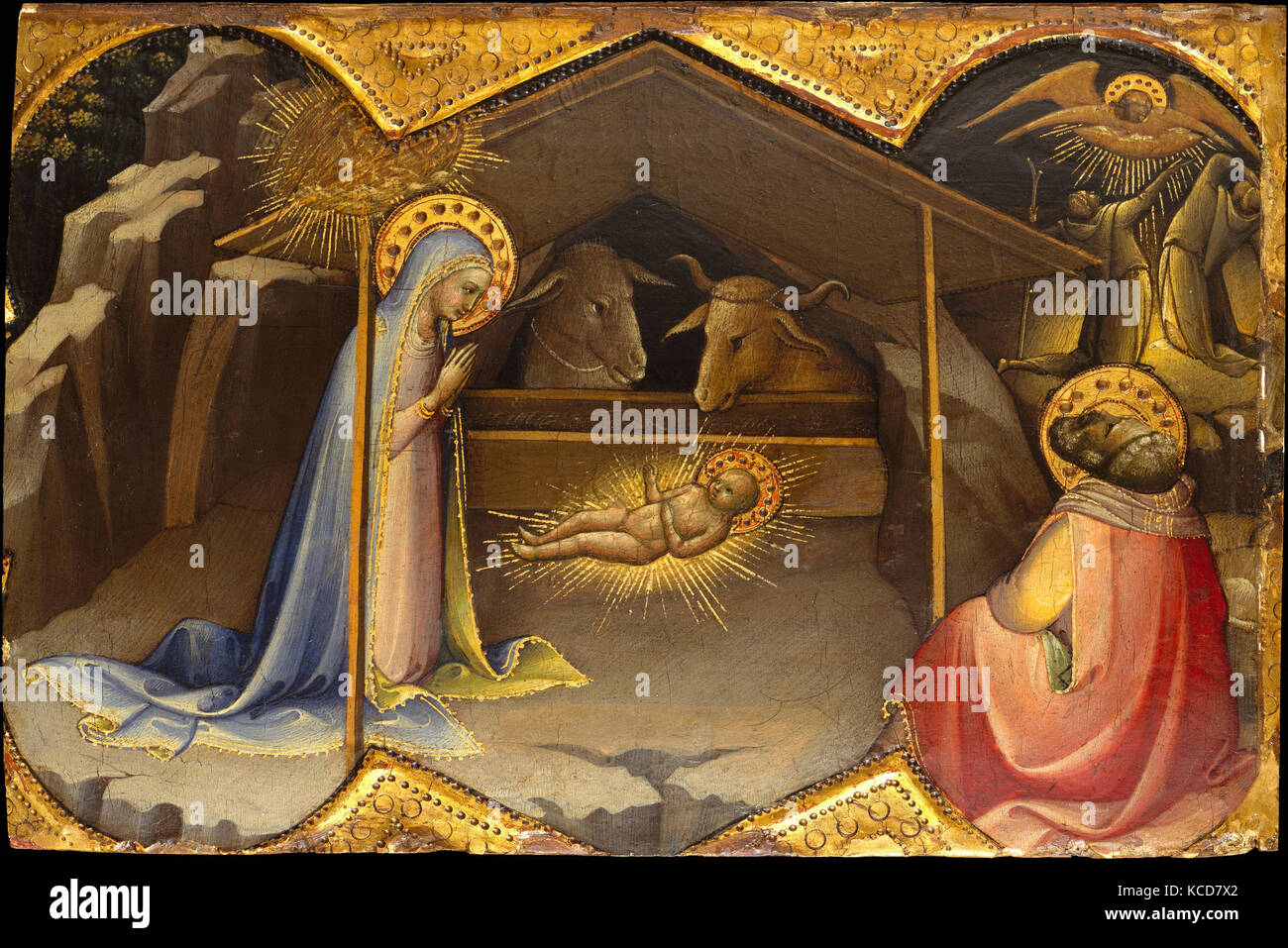 La nativité, ca. 1406-10, Tempera sur bois, la masse d'or, 8 3/4 x 12 1/4 in. (22,2 x 31,1 cm), peintures, Lorenzo Monaco (Piero Banque D'Images