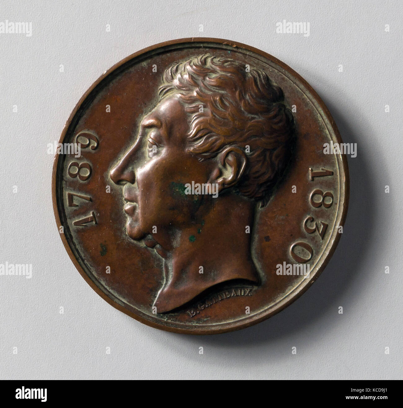 Médaille du Marquis de Lafayette, Jacques Édouard Gatteaux, 1830 Banque D'Images