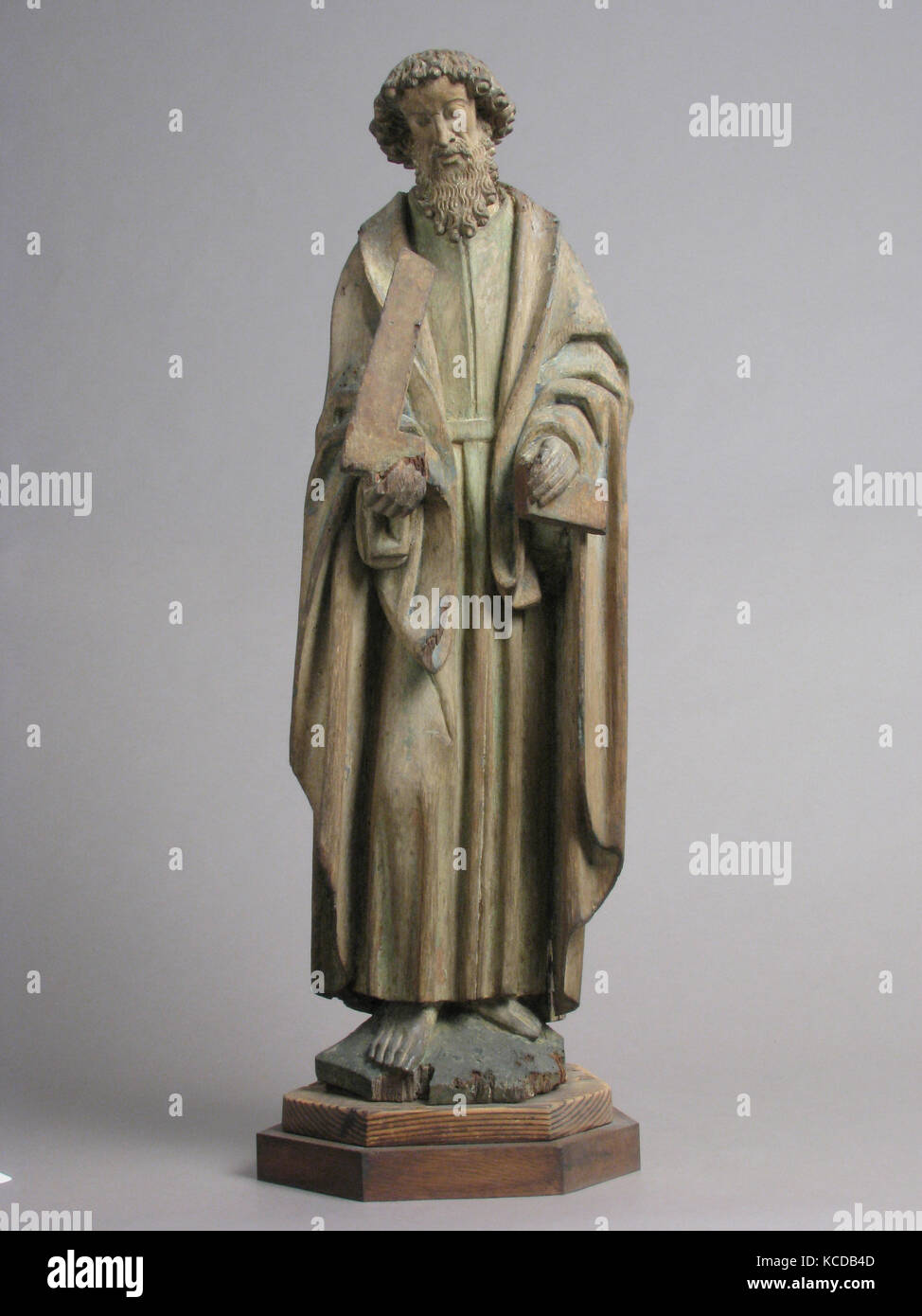 Saint Thomas, ca. 1500, Nord, Russisch Chêne avec traces de polychromie et de dorure, Total : 25 1/2 x 3/8 x 8 1/4" 5. (64,5 Banque D'Images