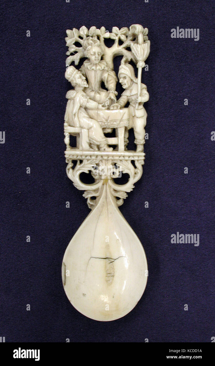 Scène contemporaine, début du 17e siècle, le flamand, l'ivoire, hauteur : 5 3/8 in. (13,7 cm), le Substances-Ivory Banque D'Images