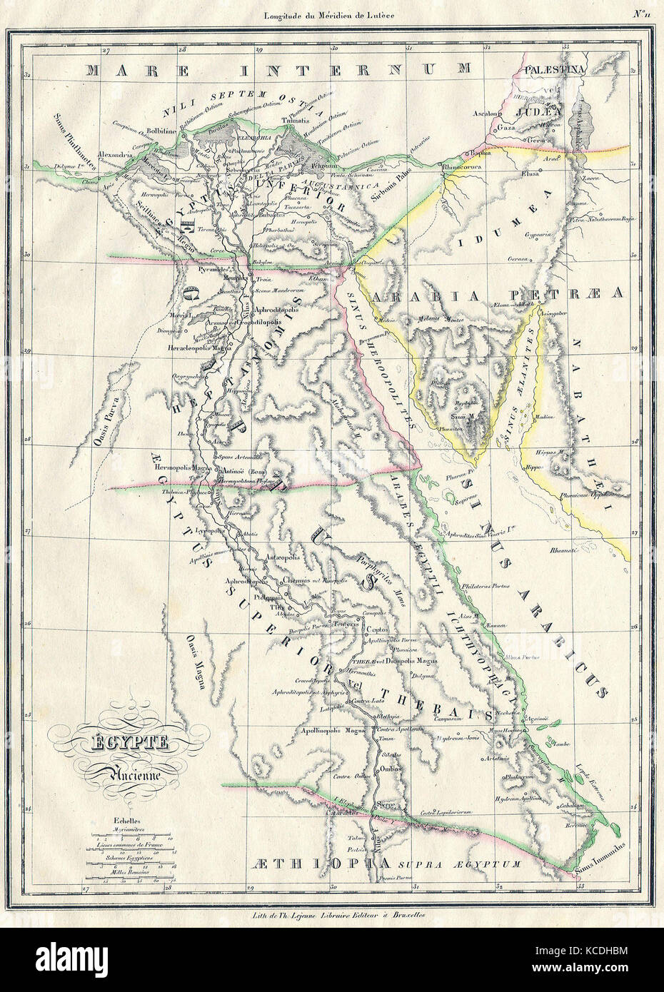 1837 Malte-Brun, site de l'ancienne Egypte, Nubie, Soudan et de l'Abyssinie, Ethiopie Banque D'Images